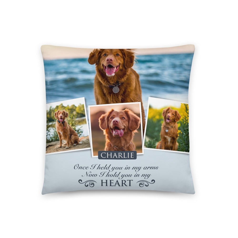 Personalized Pet Memorial Printed Throw Pillow - Once I Held You In My Arms - LifeSong Milestones