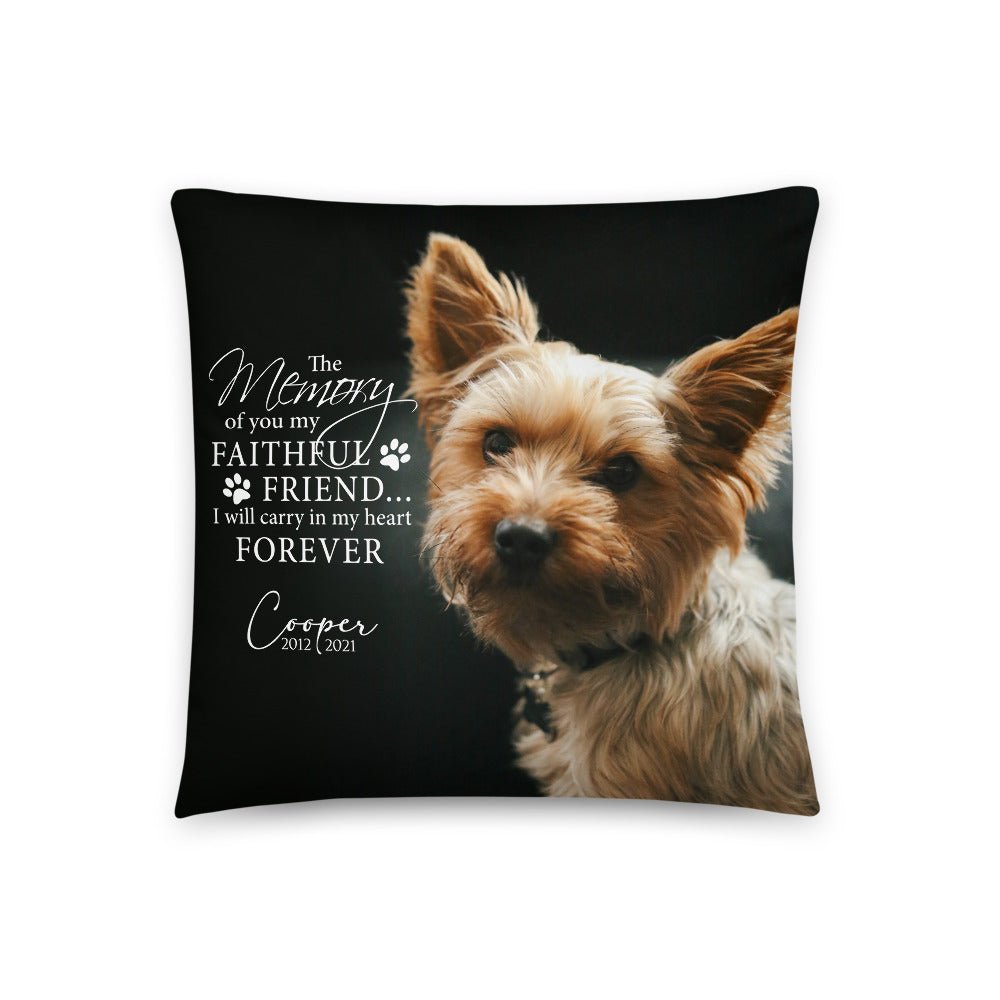 Personalized Pet Memorial Printed Throw Pillow - The Memory of You - LifeSong Milestones