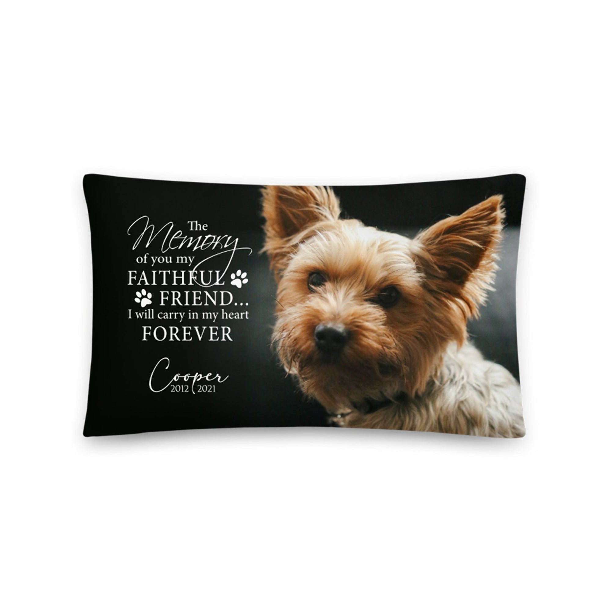 Personalized Pet Memorial Printed Throw Pillow - The Memory of You - LifeSong Milestones