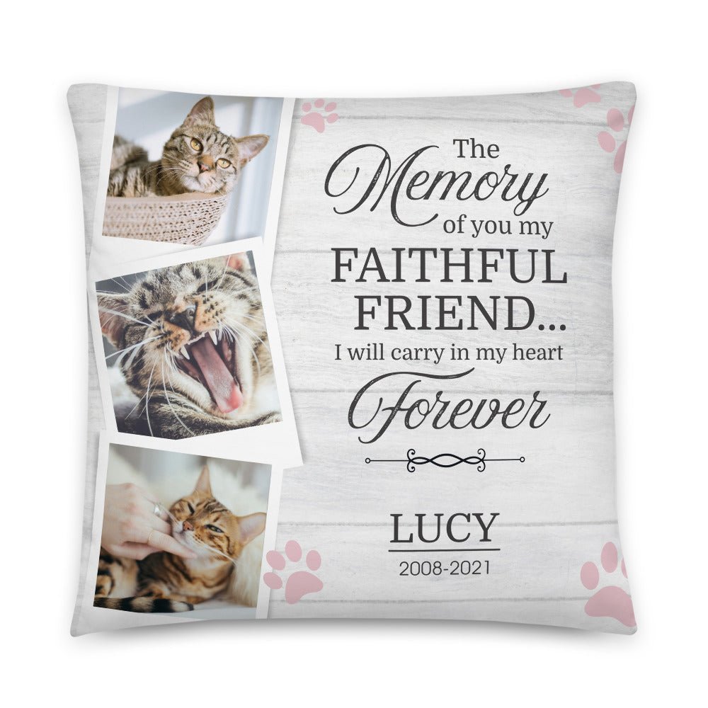 Personalized Pet Memorial Printed Throw Pillow - The Memory Of You - LifeSong Milestones