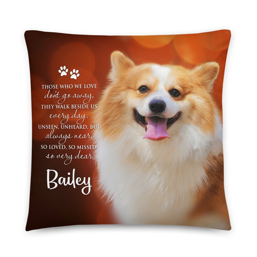 Personalized Pet Memorial Printed Throw Pillow - Those Who We Love Don't Go Away - LifeSong Milestones