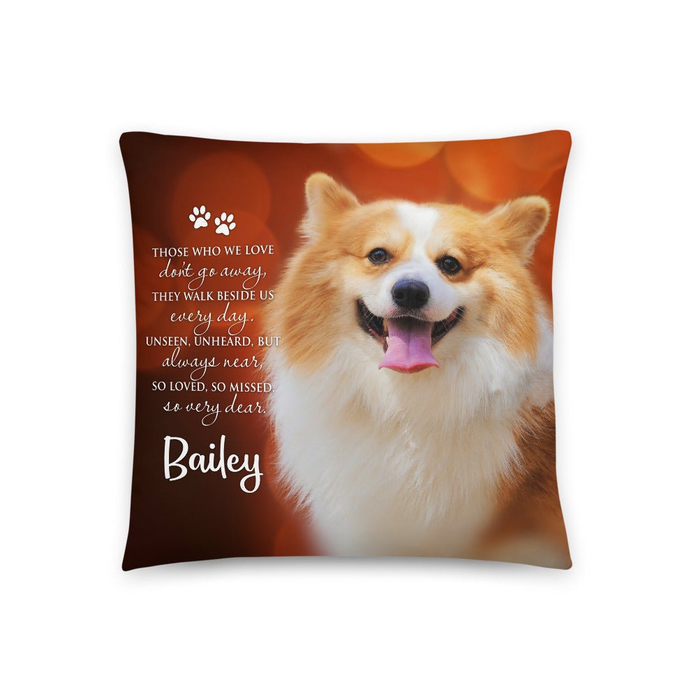 Personalized Pet Memorial Printed Throw Pillow - Those Who We Love Don't Go Away - LifeSong Milestones