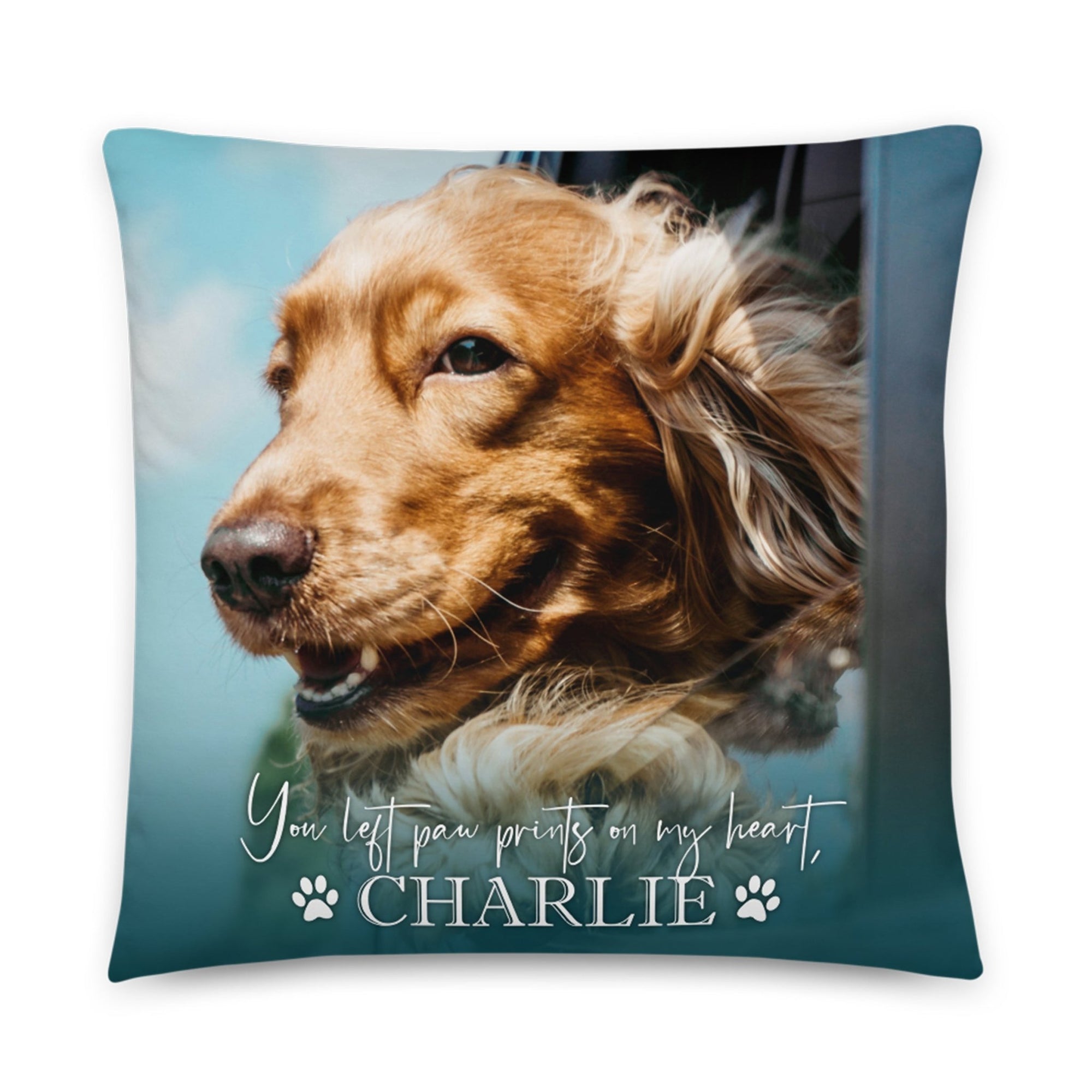 Personalized Pet Memorial Printed Throw Pillow - You Left Paw Prints - LifeSong Milestones