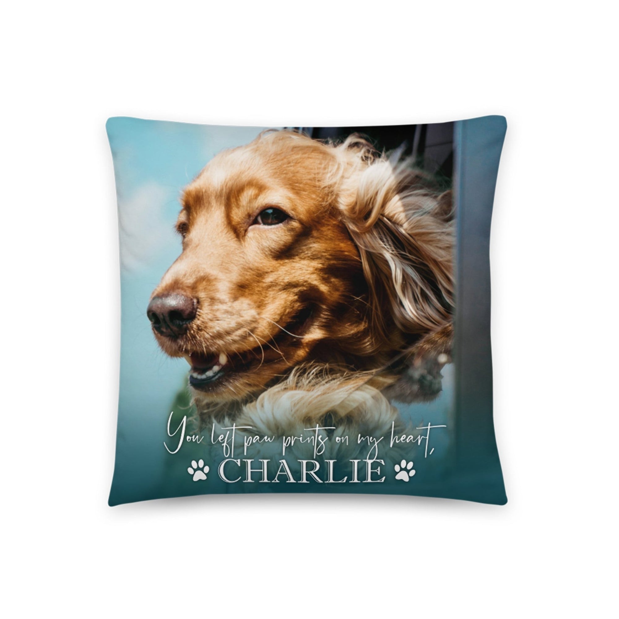 Personalized Pet Memorial Printed Throw Pillow - You Left Paw Prints - LifeSong Milestones