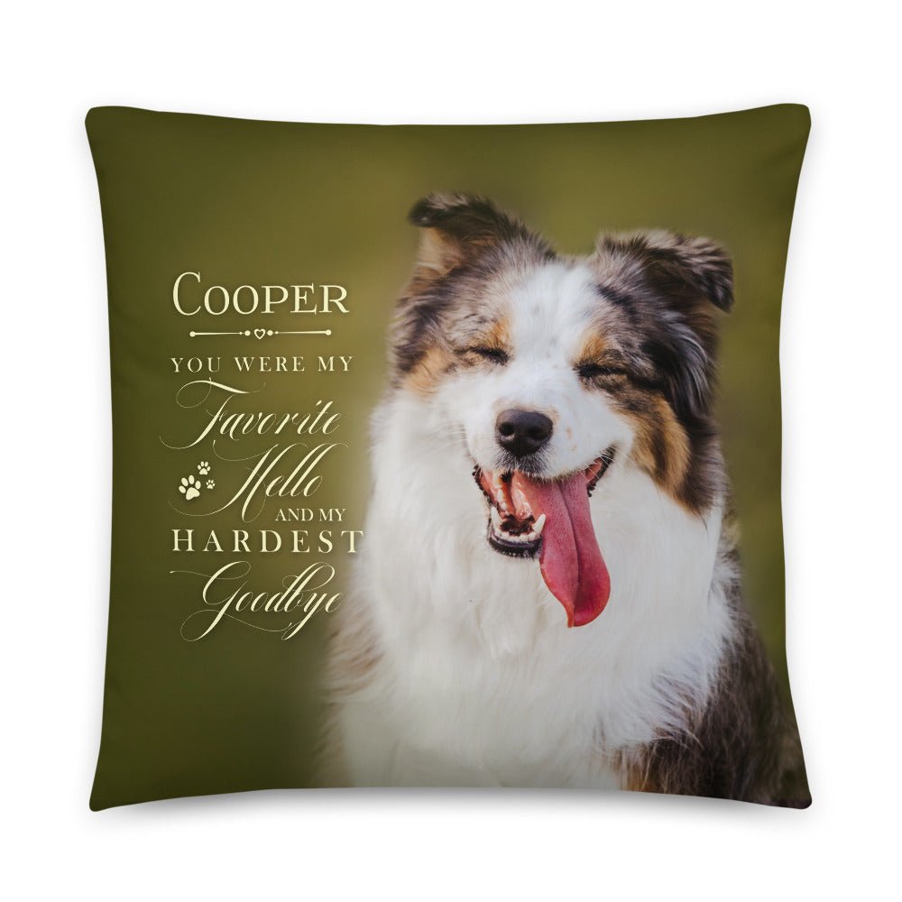 Personalized Pet Memorial Printed Throw Pillow - You Were My Favorite Hello - LifeSong Milestones