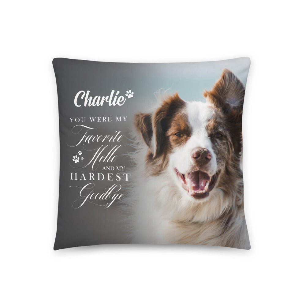 Personalized Pet Memorial Printed Throw Pillow - You Were My Favorite Hello - LifeSong Milestones
