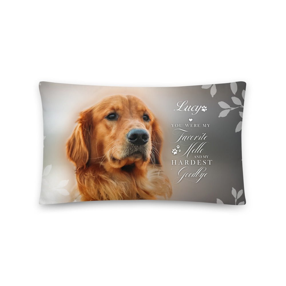 Personalized Pet Memorial Printed Throw Pillow - You Were My Favorite Hello - LifeSong Milestones