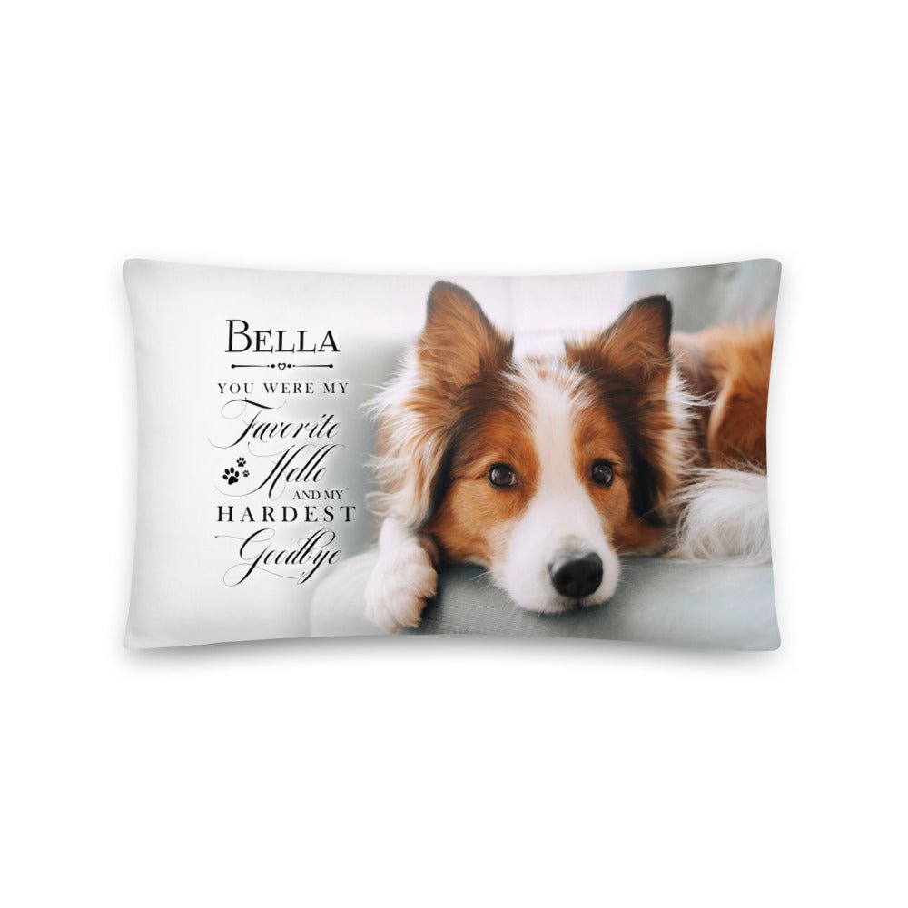 Personalized Pet Memorial Printed Throw Pillow - You Were My Favorite Hello - LifeSong Milestones