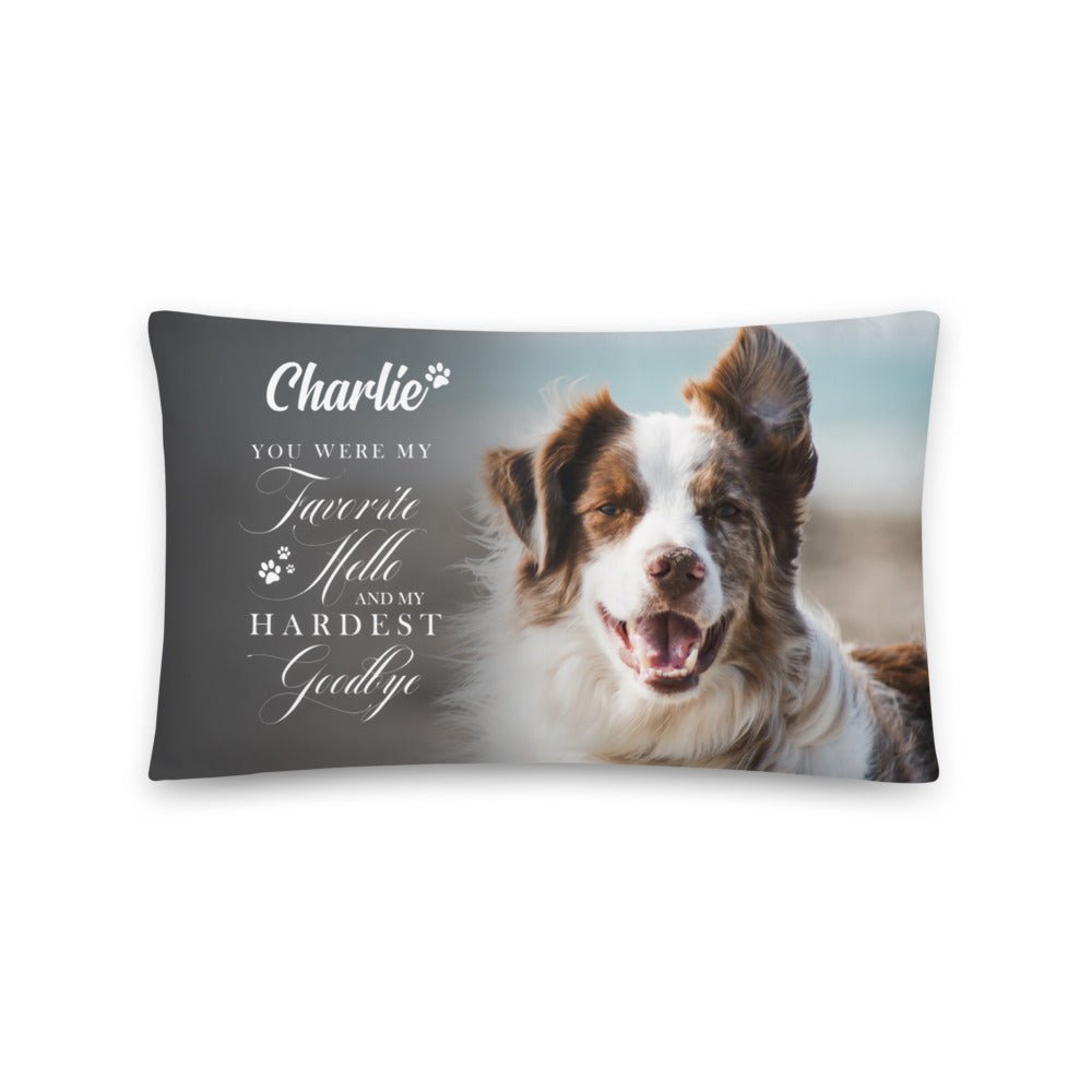 Personalized Pet Memorial Printed Throw Pillow - You Were My Favorite Hello - LifeSong Milestones