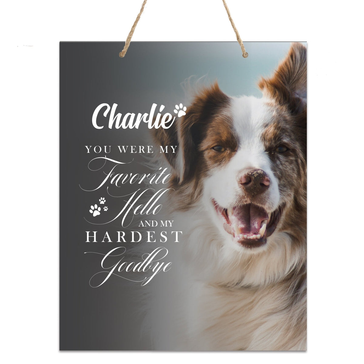 Personalized Pet Memorial Rope Wall Sign Decor - LifeSong Milestones