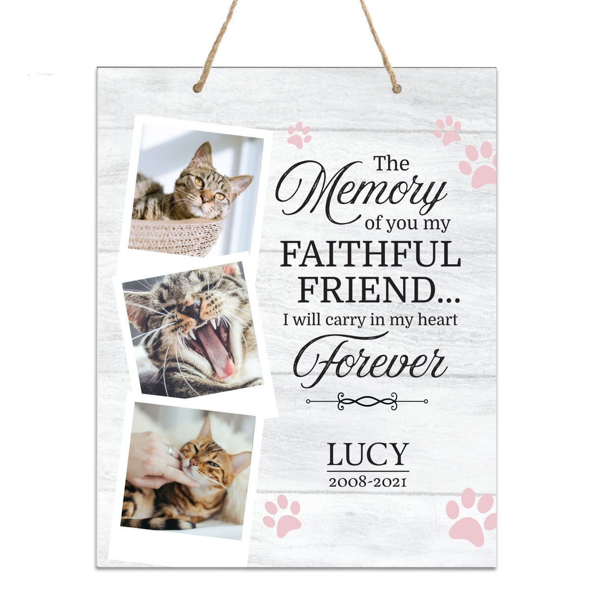 Personalized Pet Memorial Rope Wall Sign Decor - LifeSong Milestones