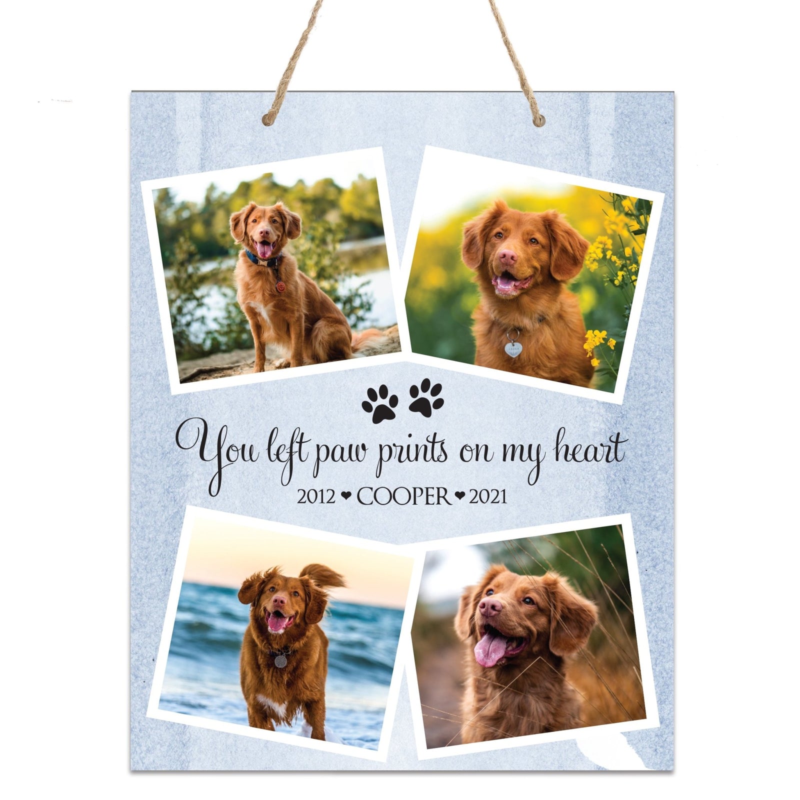 Personalized Pet Memorial Rope Wall Sign Decor - LifeSong Milestones