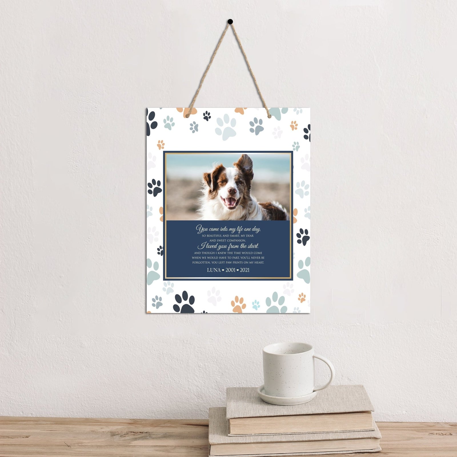Personalized Pet Memorial Rope Wall Sign Decor - LifeSong Milestones
