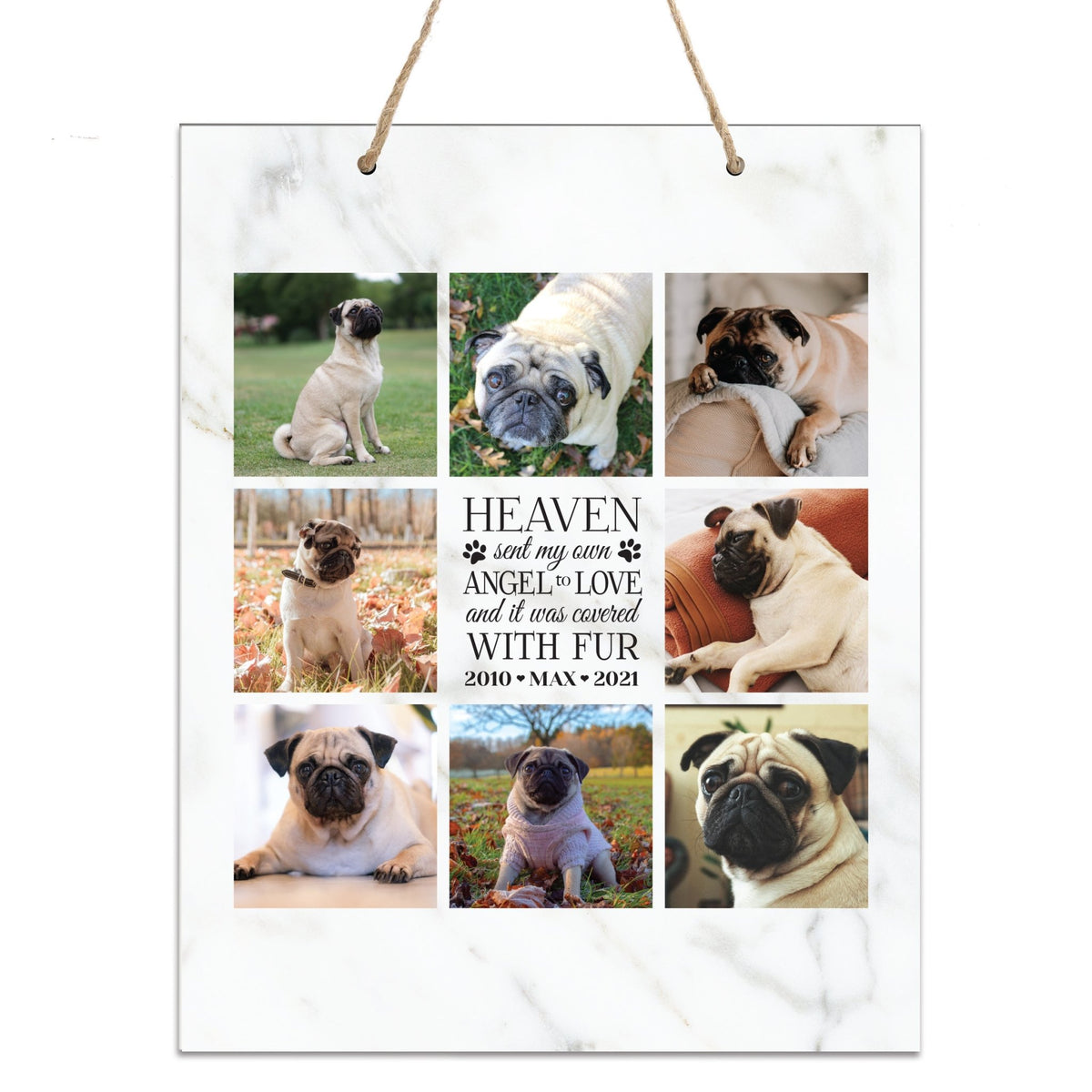 Personalized Pet Memorial Rope Wall Sign Decor - LifeSong Milestones