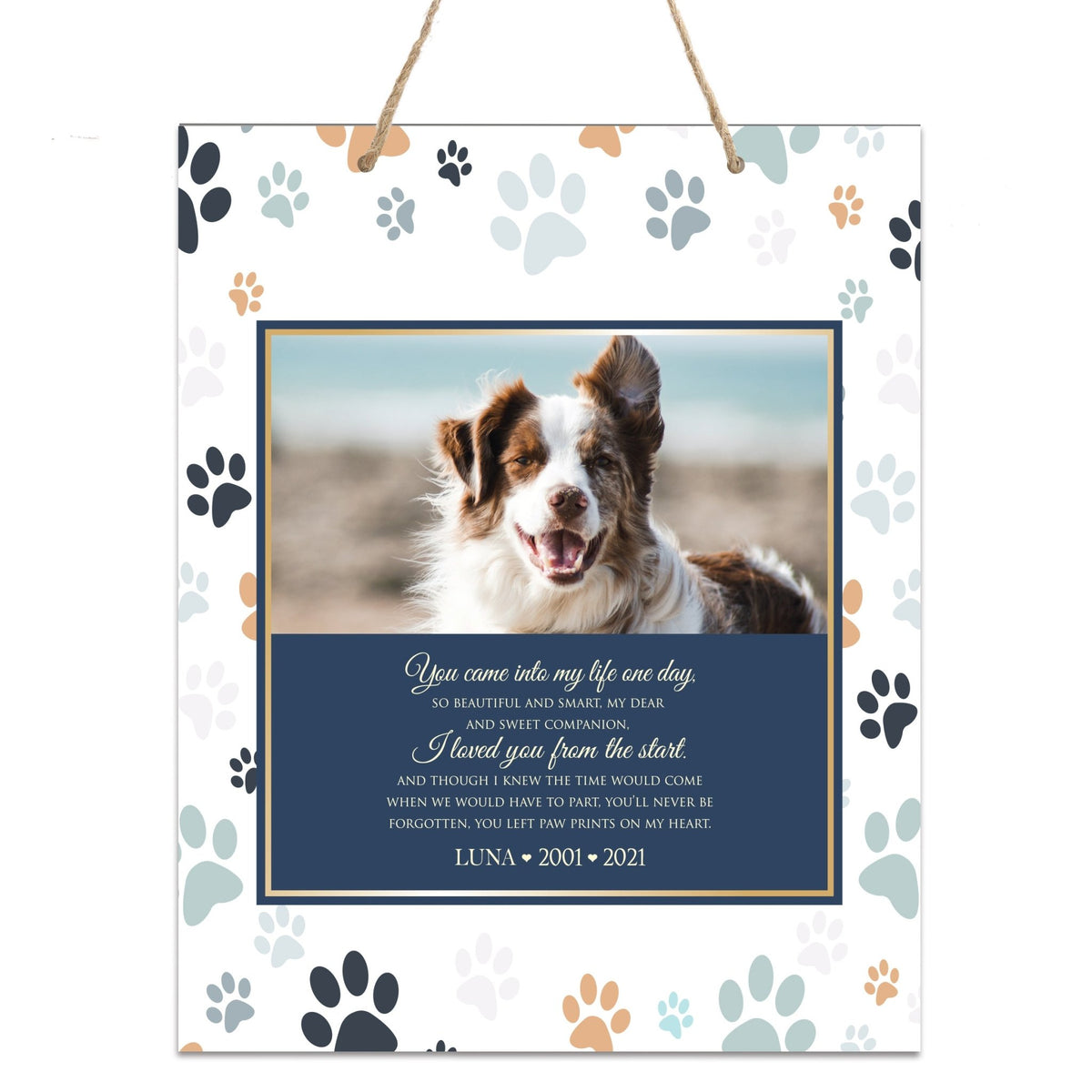 Personalized Pet Memorial Rope Wall Sign Decor - LifeSong Milestones