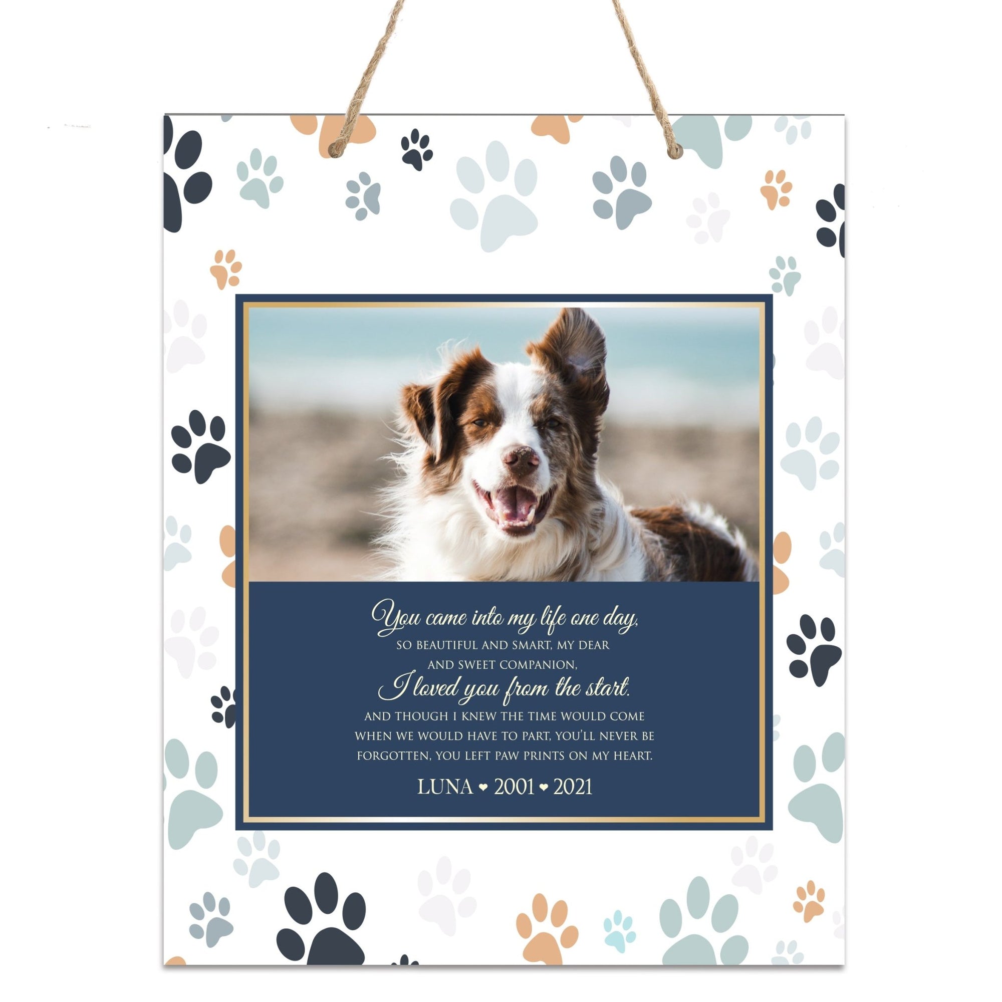 Personalized Pet Memorial Rope Wall Sign Decor - LifeSong Milestones