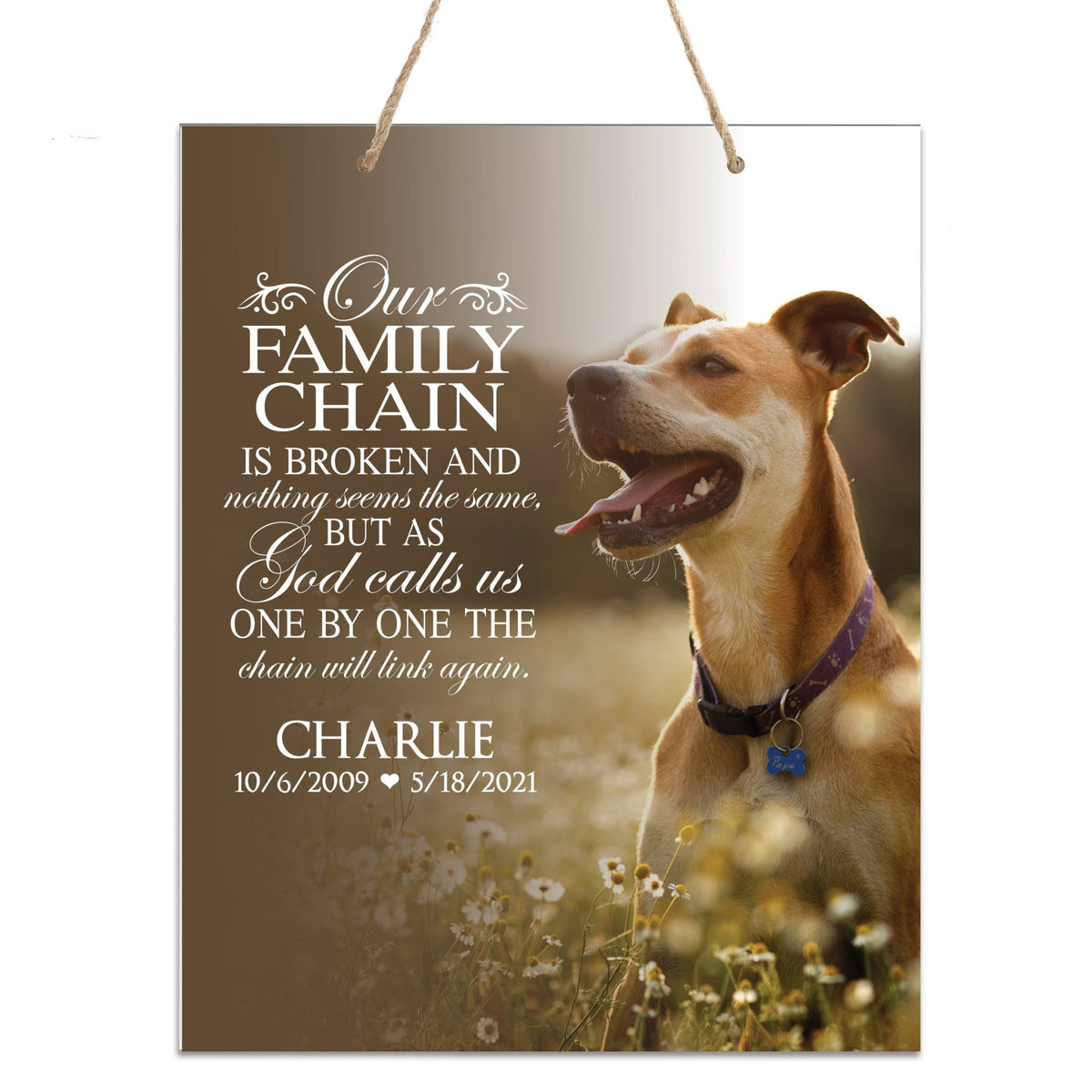 Personalized Pet Memorial Rope Wall Sign Decor - LifeSong Milestones