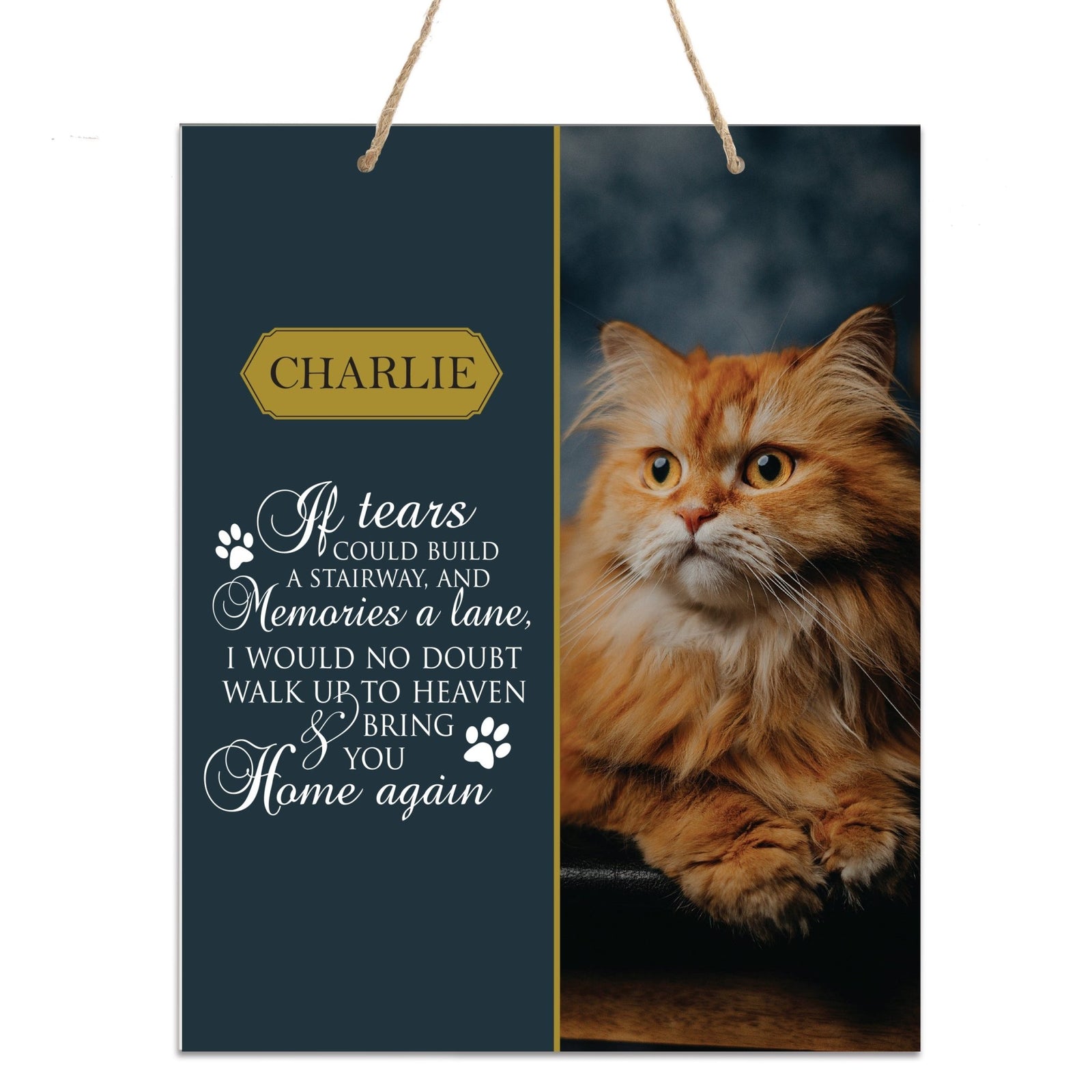 Personalized Pet Memorial Rope Wall Sign Decor - LifeSong Milestones