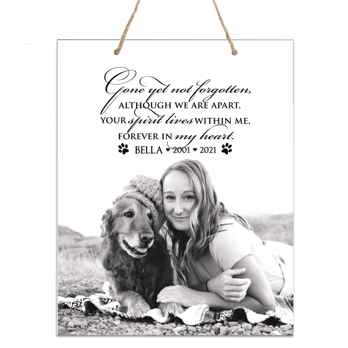 Personalized Pet Memorial Rope Wall Sign Decor - LifeSong Milestones