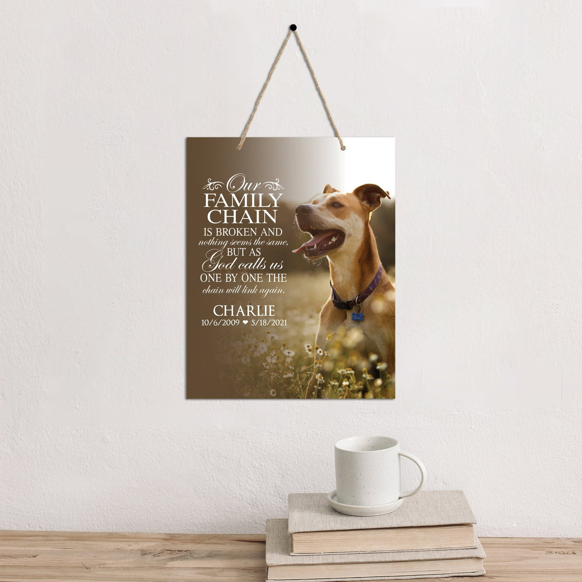 Personalized Pet Memorial Rope Wall Sign Decor - LifeSong Milestones