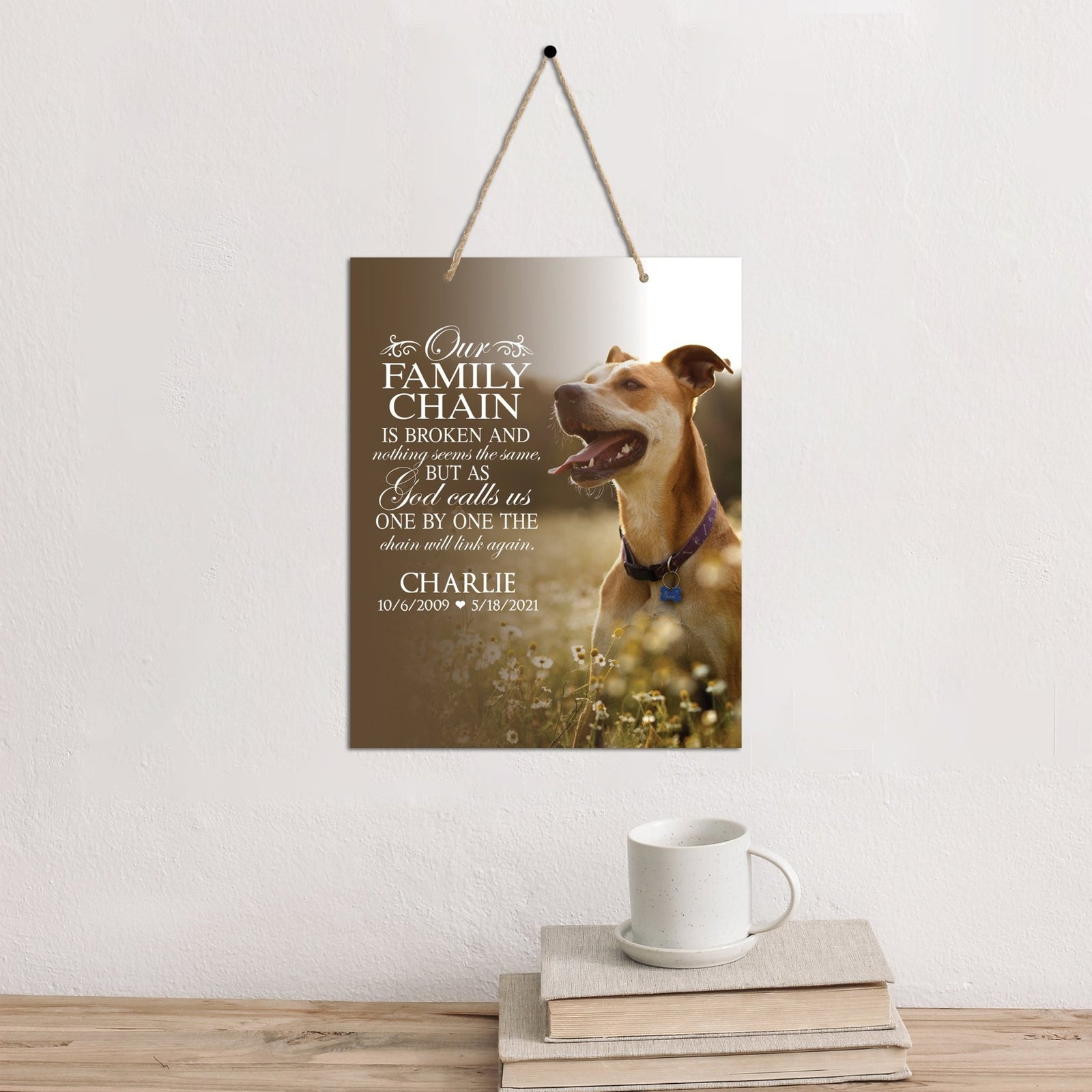Personalized Pet Memorial Rope Wall Sign Decor - LifeSong Milestones