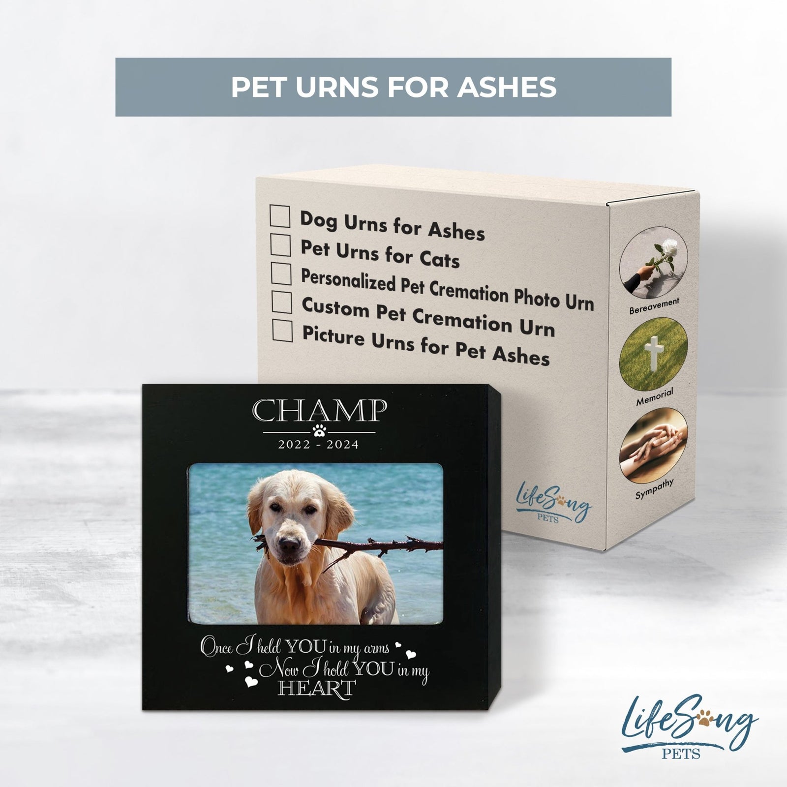 Personalized Pet Urn with Photo Display – Cherish Your Dog or Cat Forever - Once I Held You - LifeSong Milestones