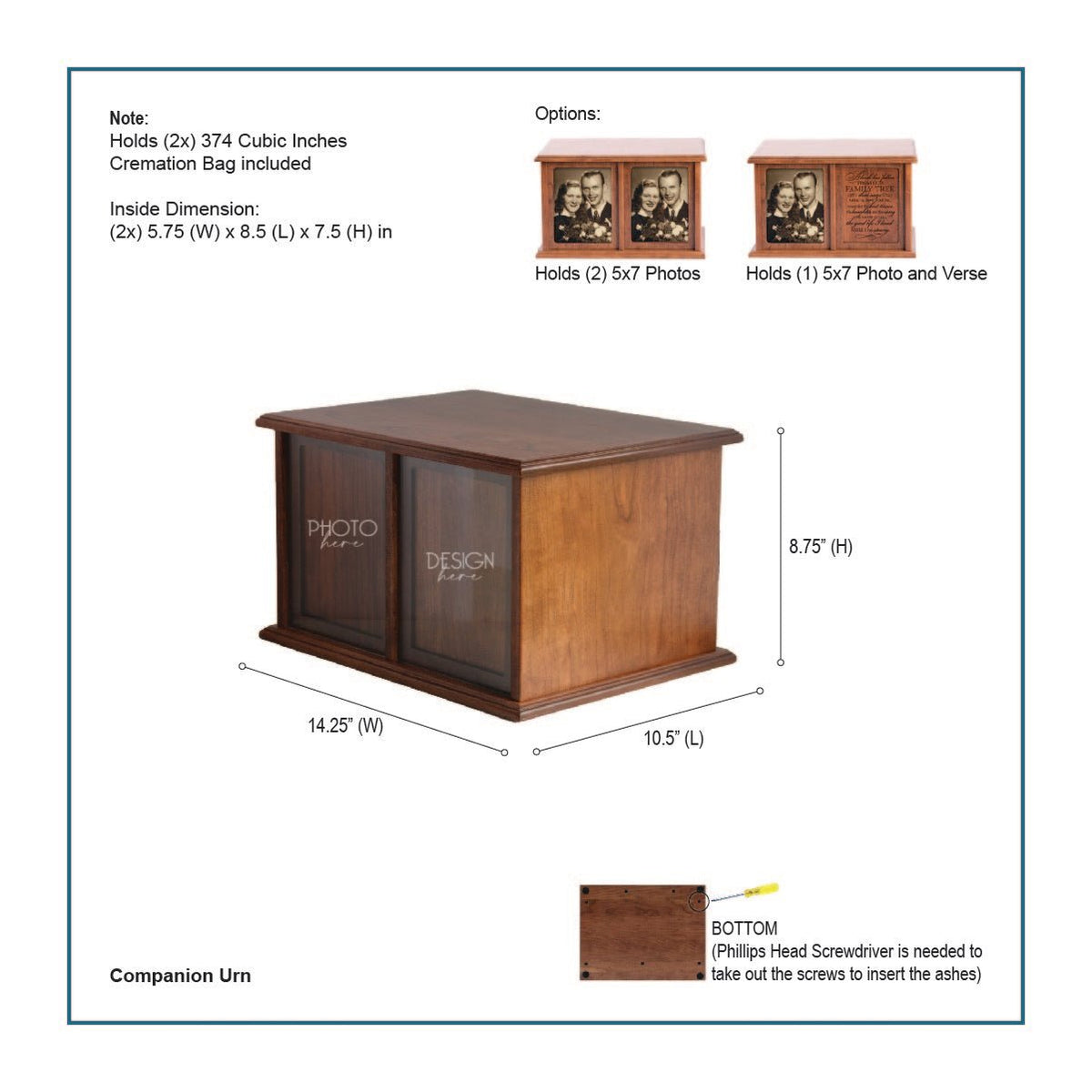 Custom Wooden Companion Urn for Two Adults – The Broken Chain