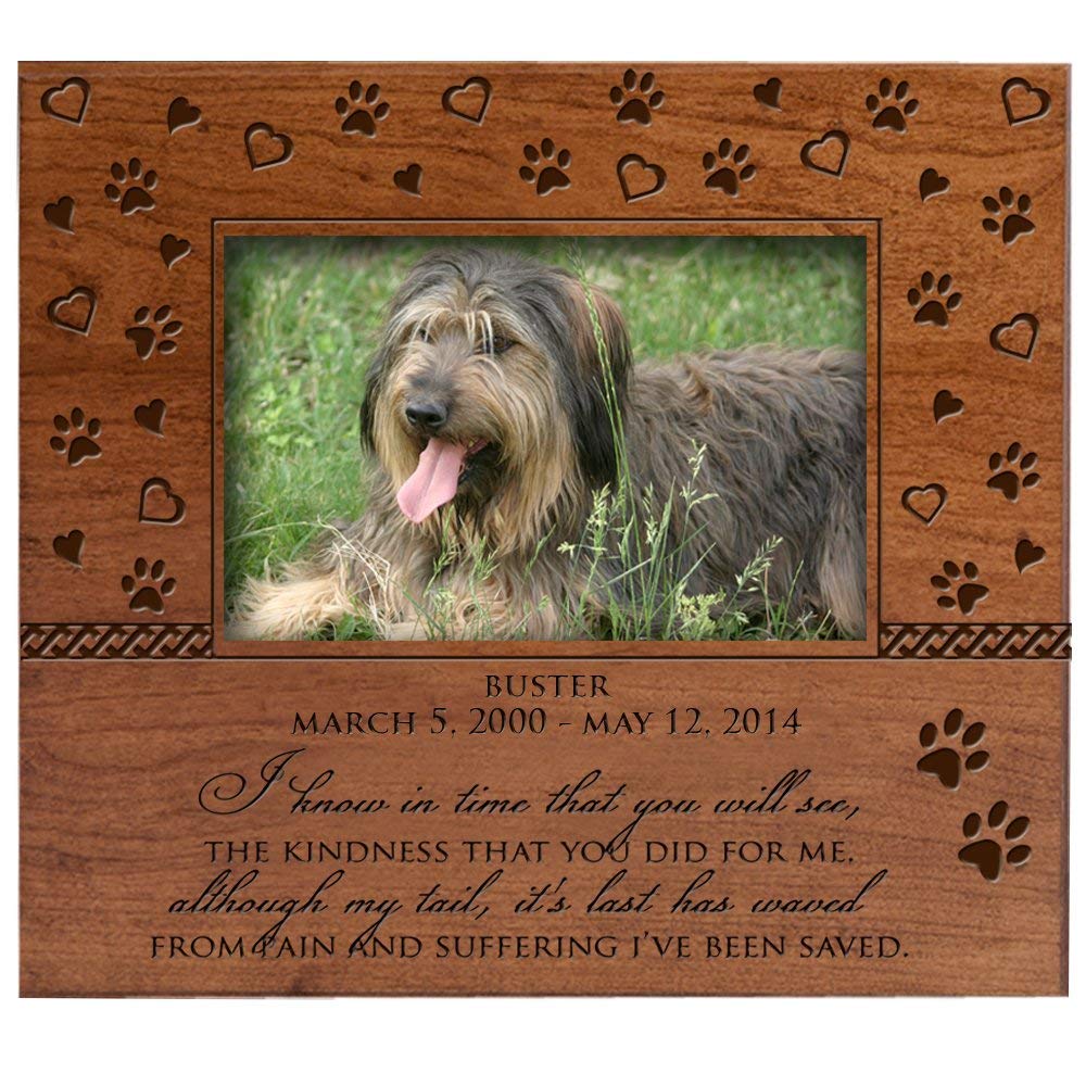 Personalized Photo Frame with Paw Prints and Hearts - LifeSong Milestones