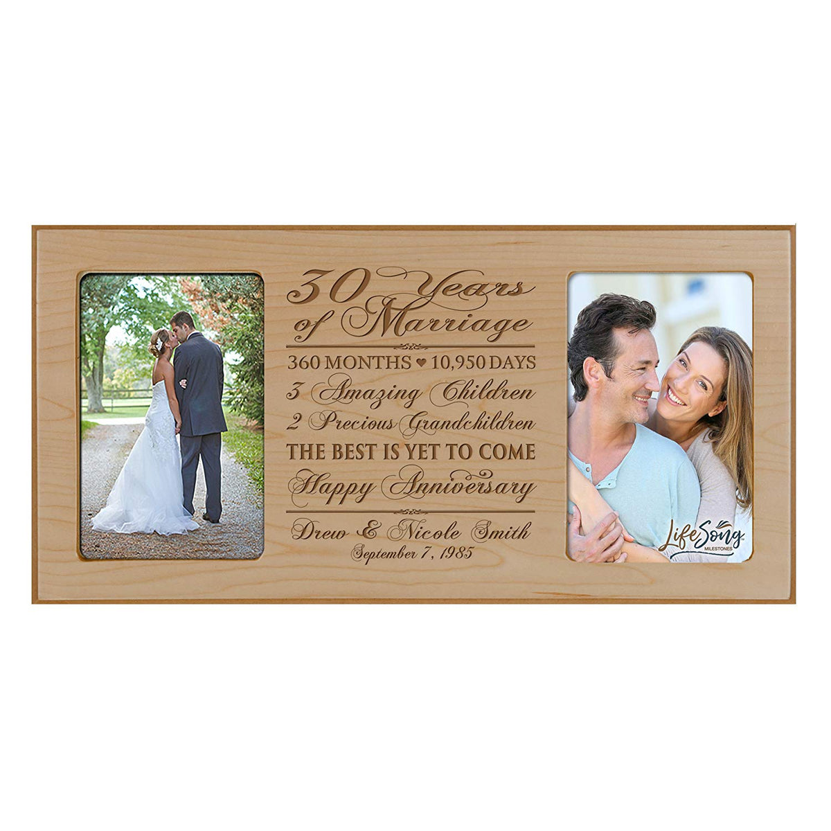 Personalized Picture Frame for Couples 30th Wedding Anniversary Decorations - LifeSong Milestones