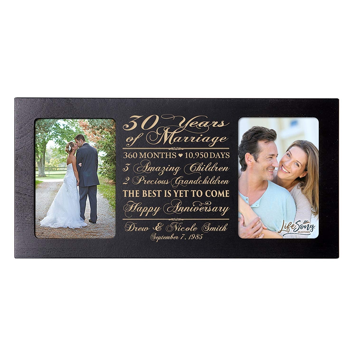 Personalized Picture Frame for Couples 30th Wedding Anniversary Decorations - LifeSong Milestones