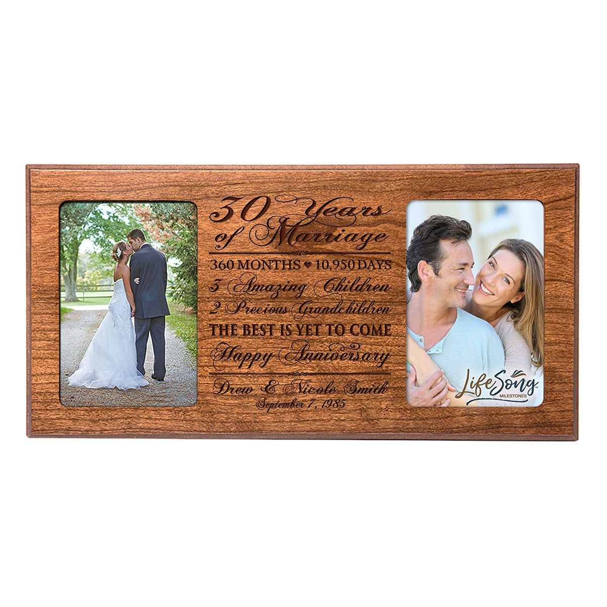 Personalized Picture Frame for Couples 30th Wedding Anniversary Decorations - LifeSong Milestones