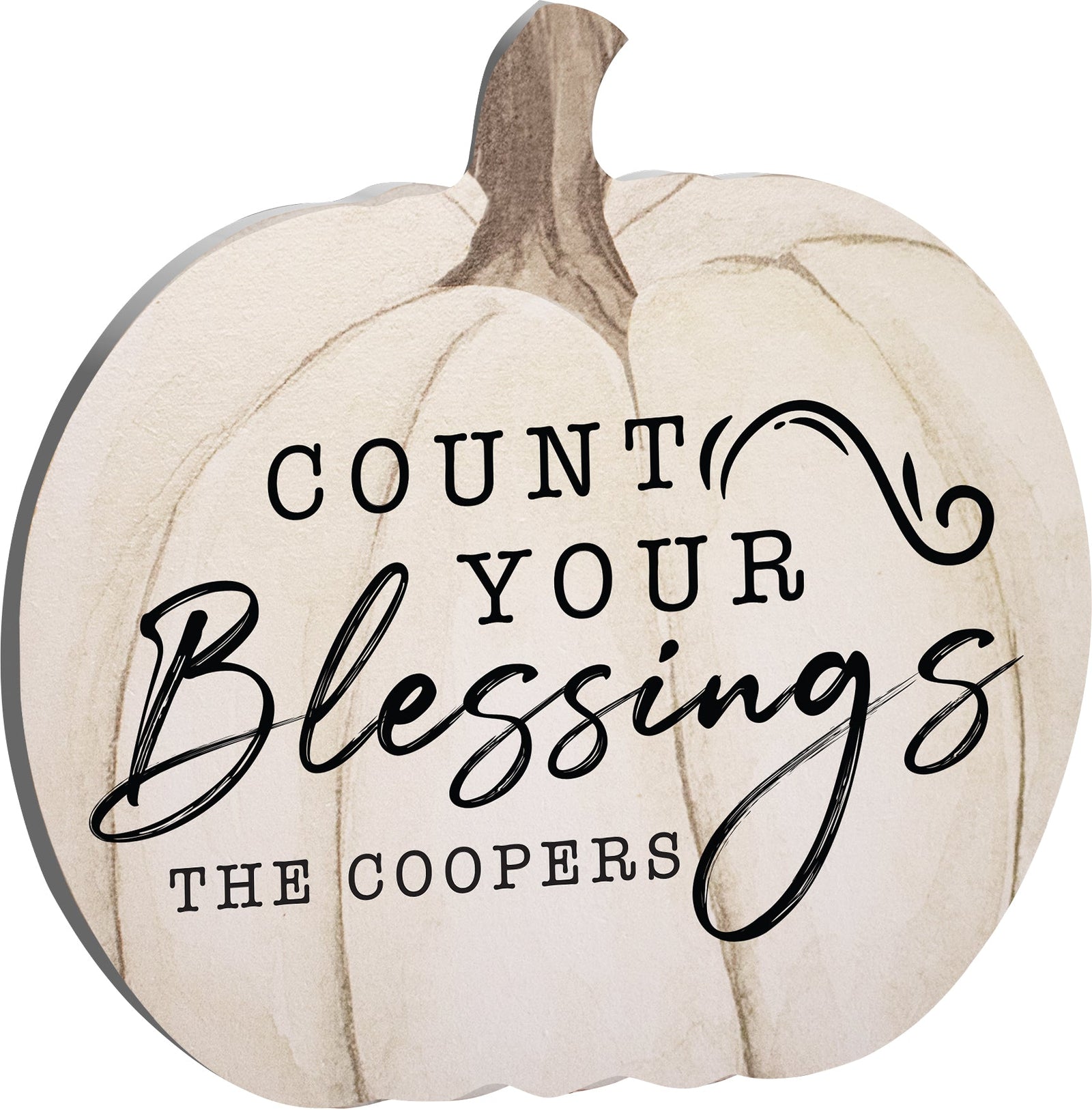 Personalized Pumpkin shelf decor Decorative Home Décor - Count Your Blessings - LifeSong Milestones