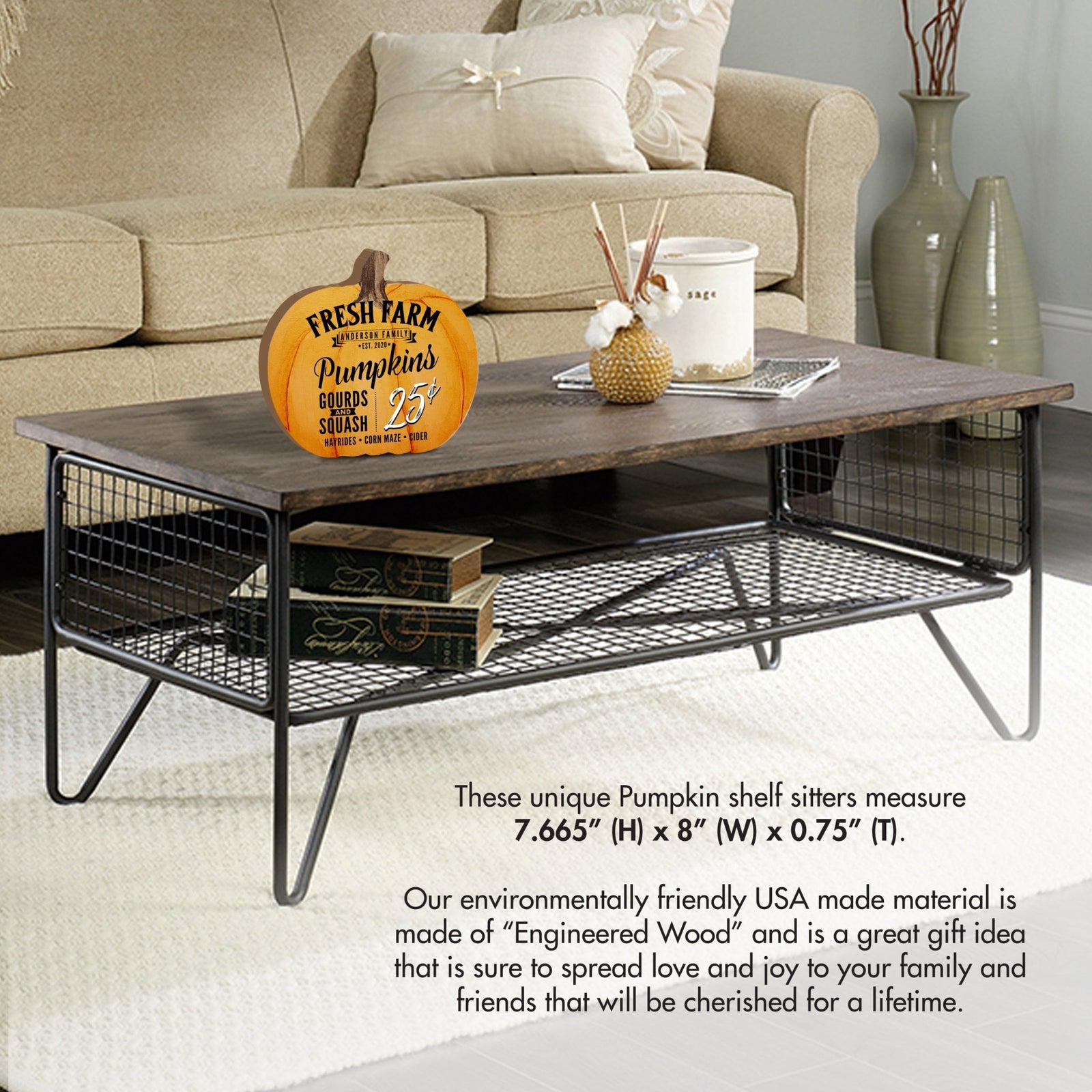Personalized Pumpkin shelf decor Decorative Home Décor - Fresh Farm Pumpkins - LifeSong Milestones