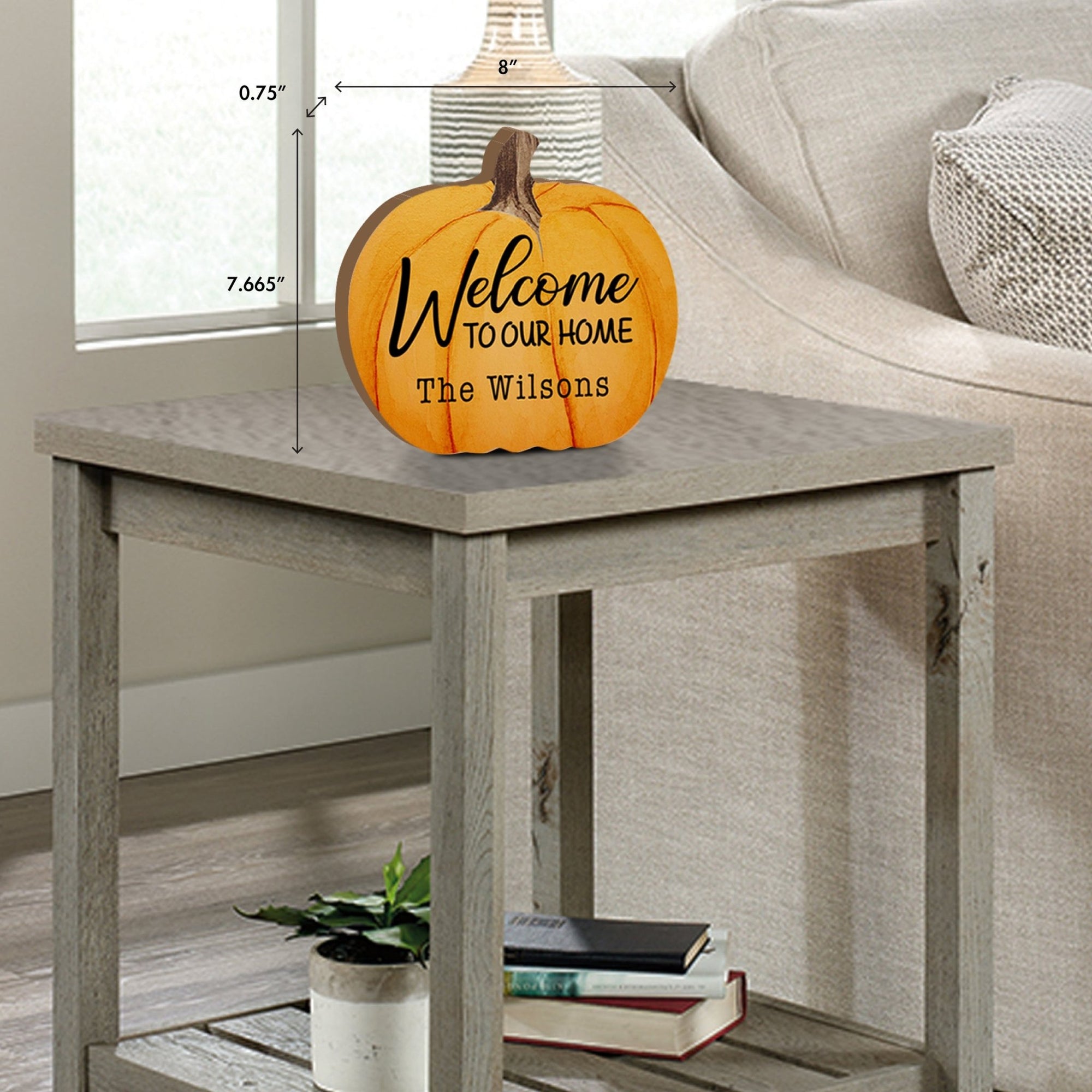 Personalized Pumpkin shelf decor Decorative Home Décor - Welcome To Our Home - LifeSong Milestones