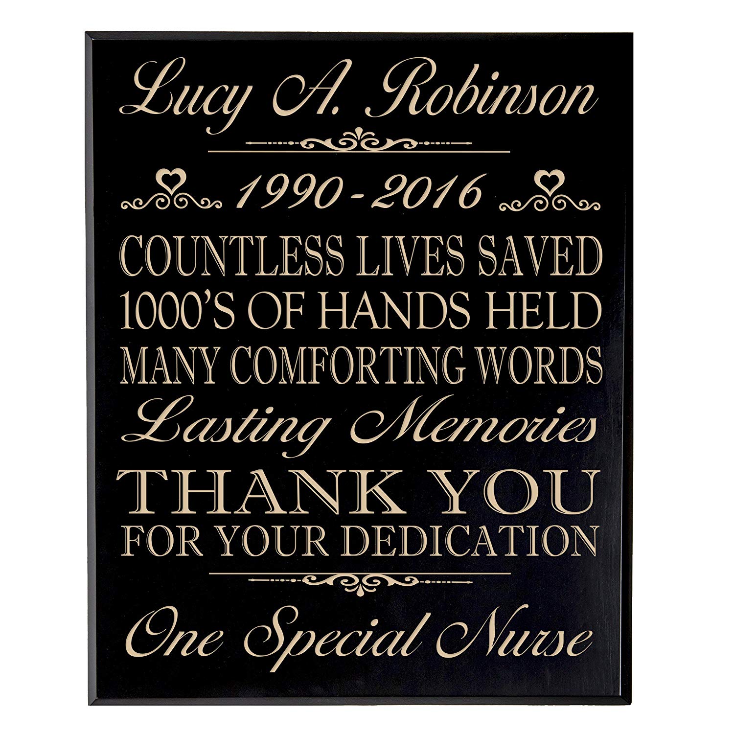 Personalized Retirement Gift Plaque For Men And Women - Nurse - LifeSong Milestones
