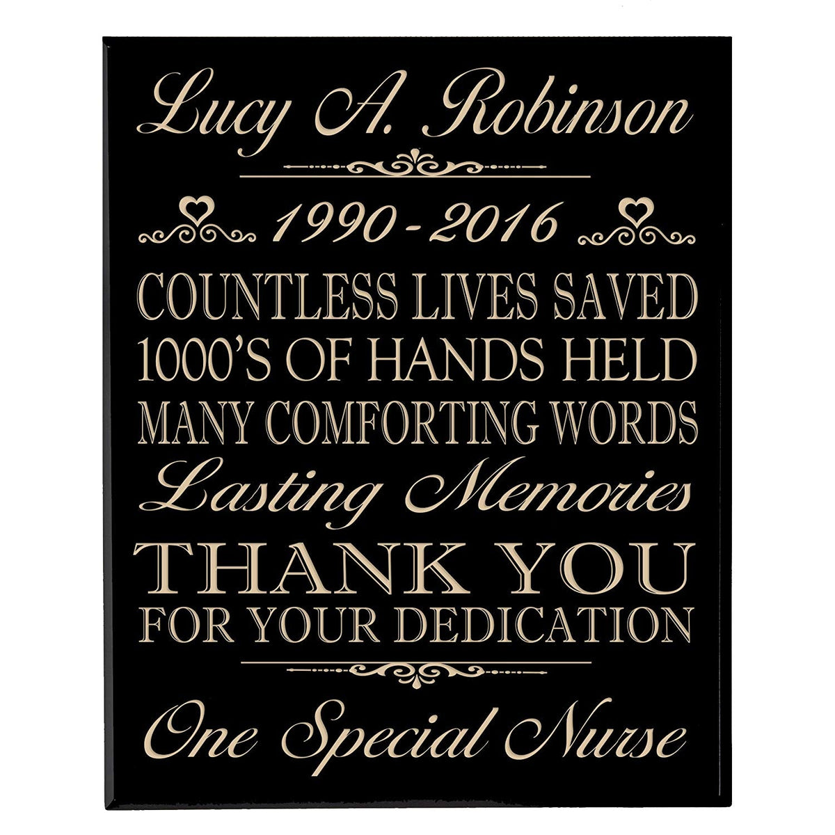 Personalized Retirement Gift Plaque For Men And Women - Nurse - LifeSong Milestones