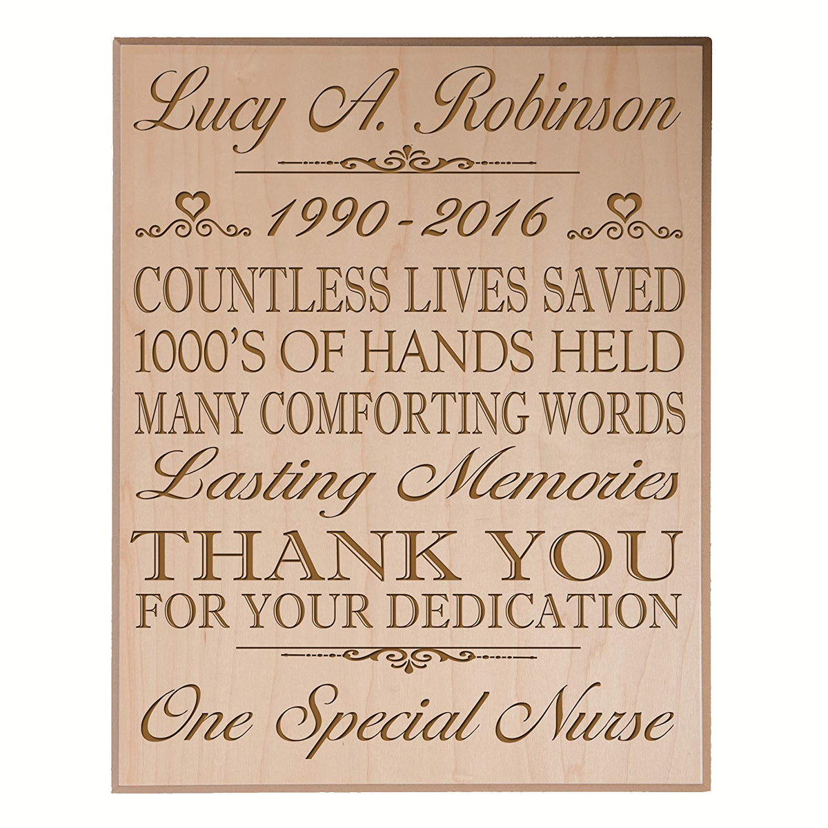 Personalized Retirement Gift Plaque For Men And Women - Nurse - LifeSong Milestones