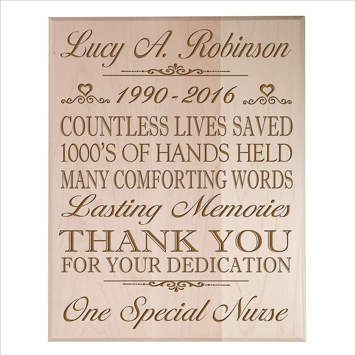 Personalized Retirement Gift Plaque For Men And Women - Nurse - LifeSong Milestones