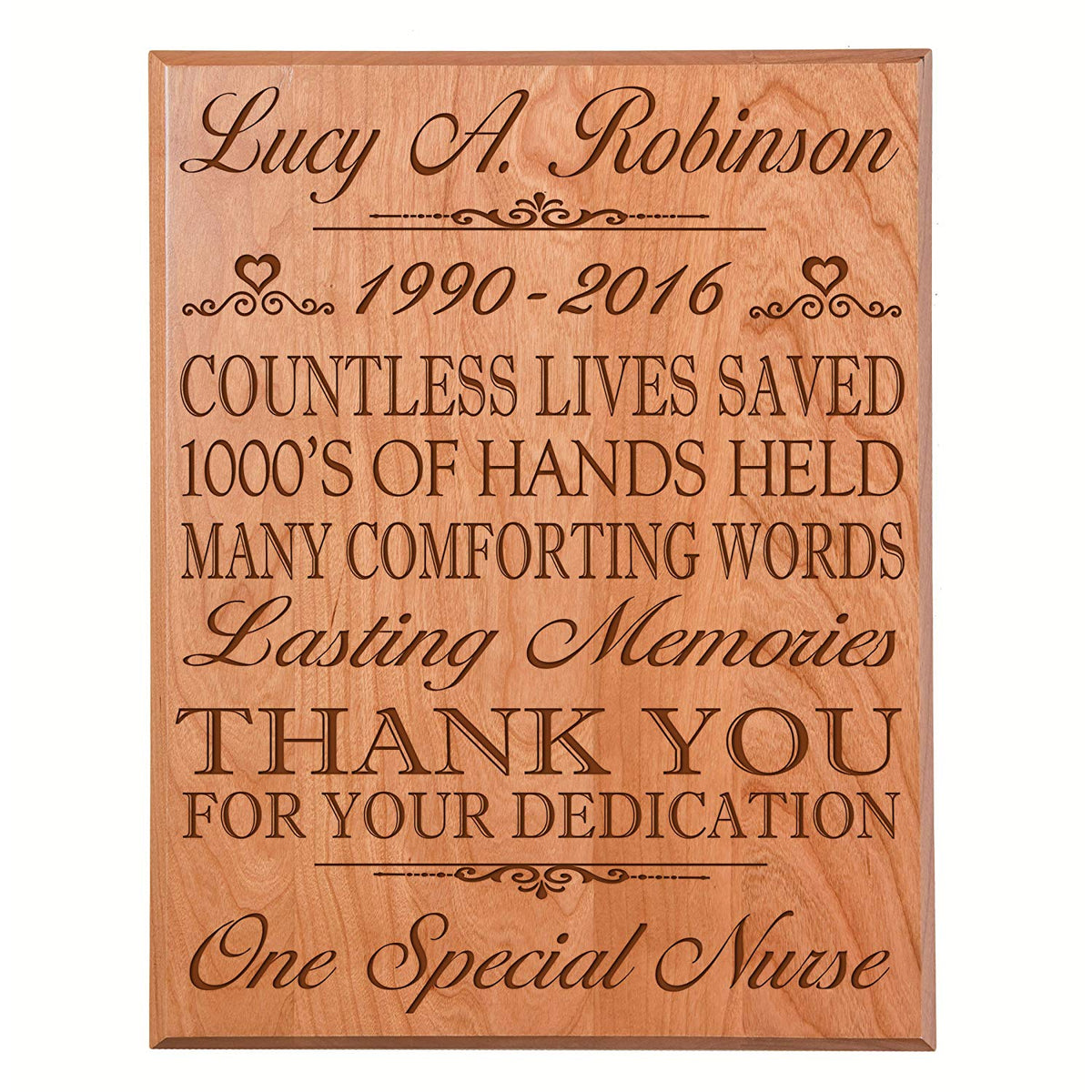 Personalized Retirement Gift Plaque For Men And Women - Nurse - LifeSong Milestones