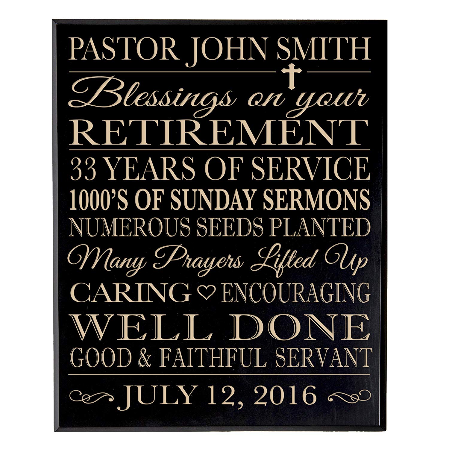 Personalized Retirement Gift Plaque For Men And Women - Religious - LifeSong Milestones