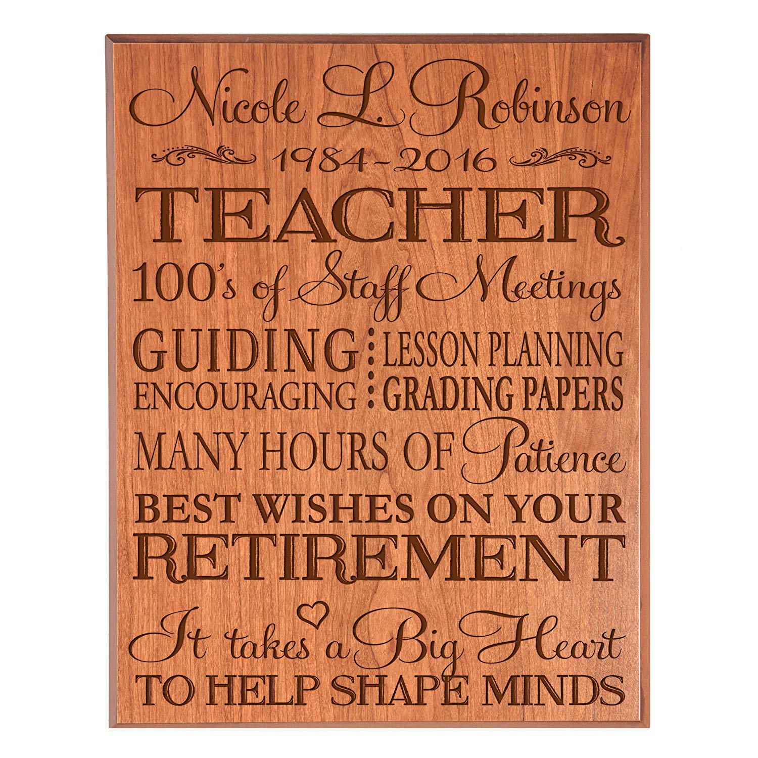 Personalized Retirement Gift Plaque For Men And Women - Teacher - LifeSong Milestones