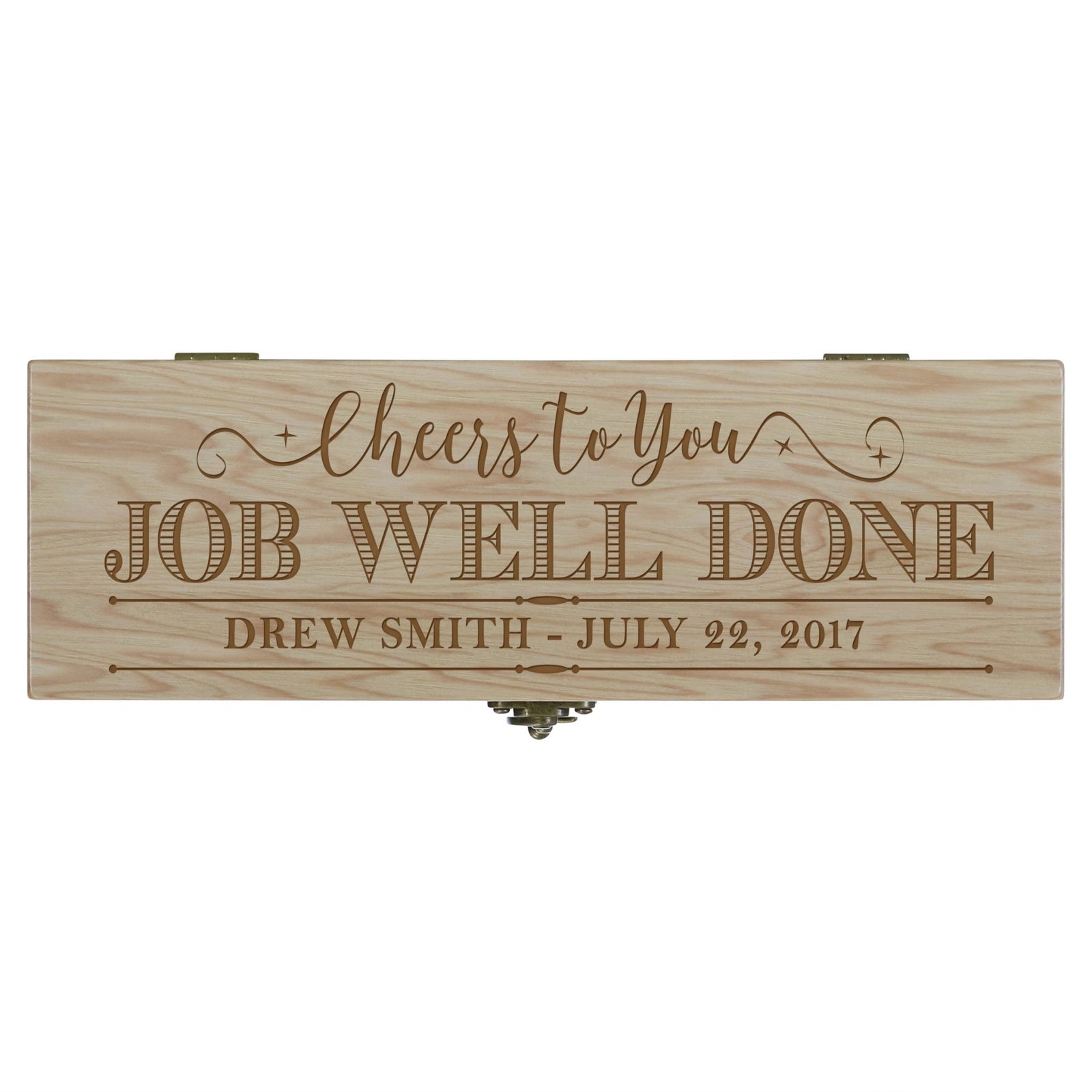 Personalized Retirement Wine Box with Latch - Job Well Done - LifeSong Milestones