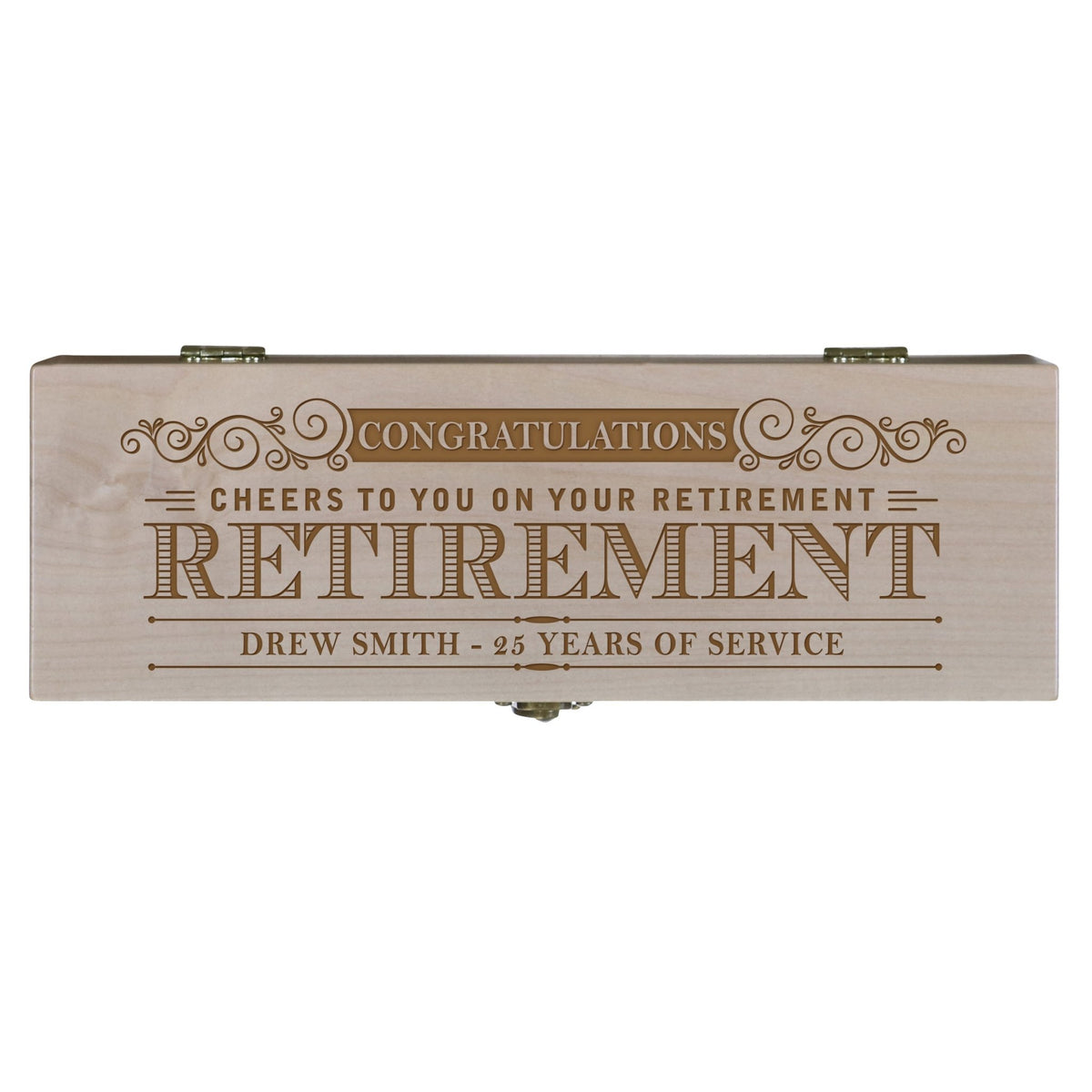Personalized Retirement Wine Box with Latch - Retirement - LifeSong Milestones