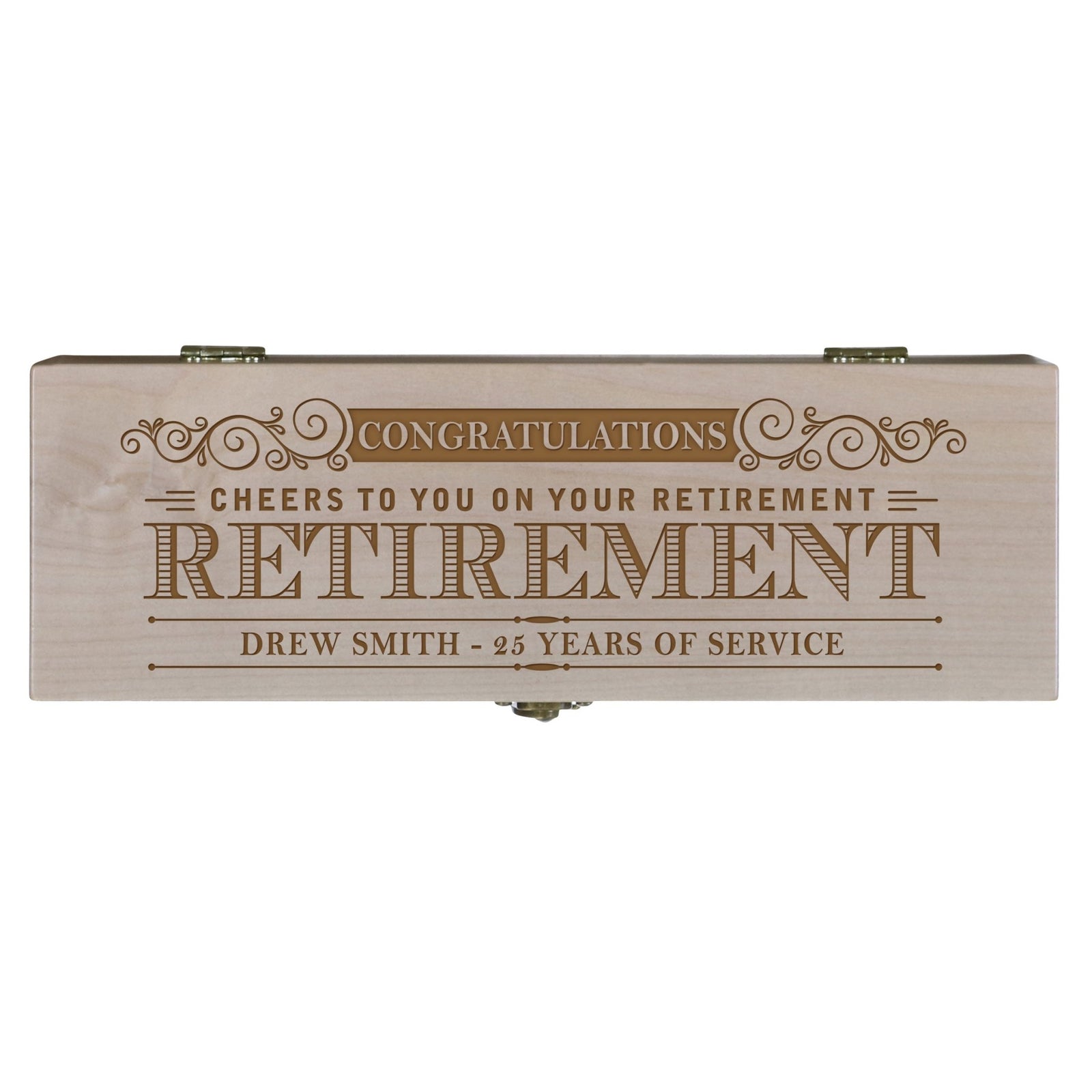 Personalized Retirement Wine Box with Latch - Retirement - LifeSong Milestones