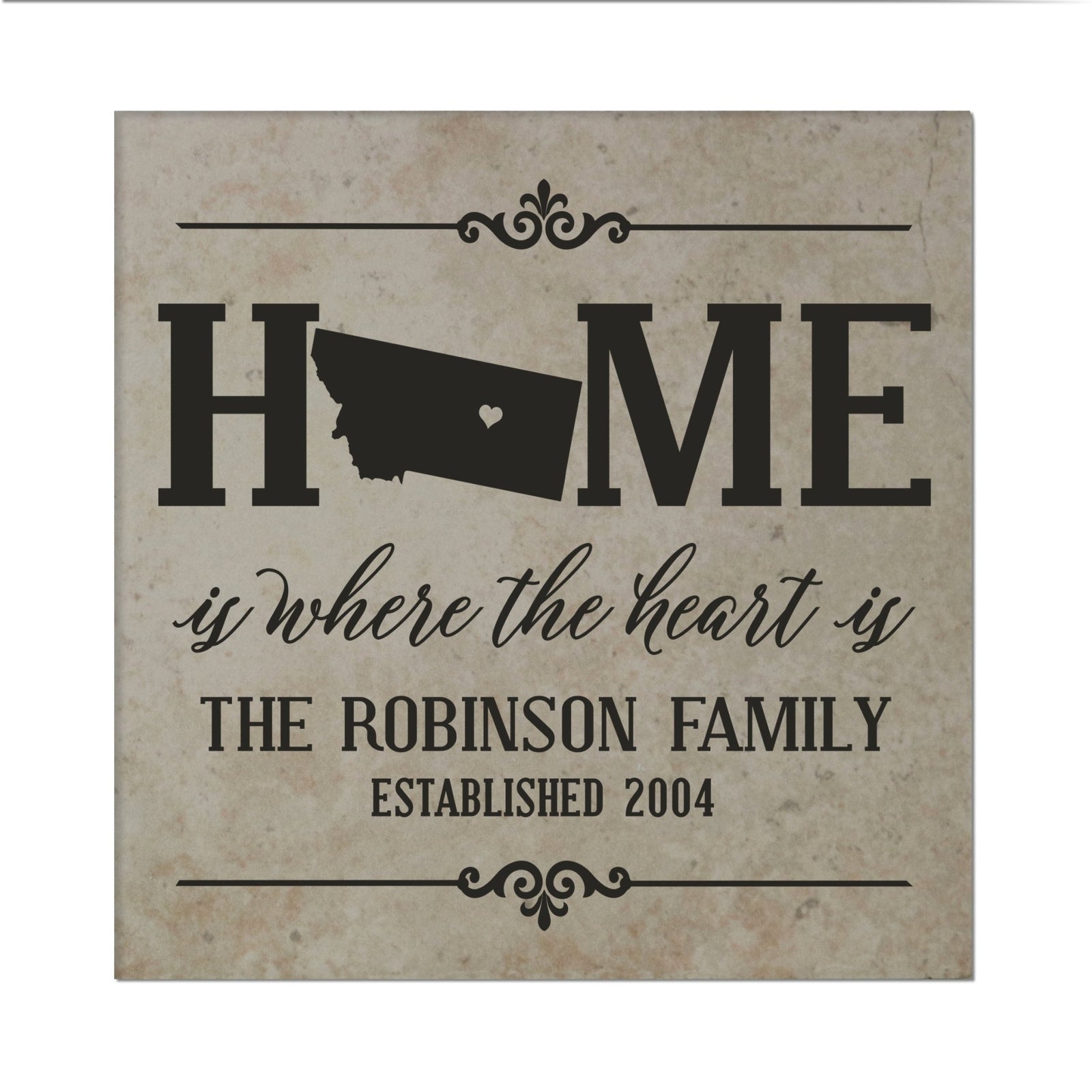 Personalized Rocky Mountain Region Home State Trivet - Home Is Where The Heart Is - LifeSong Milestones