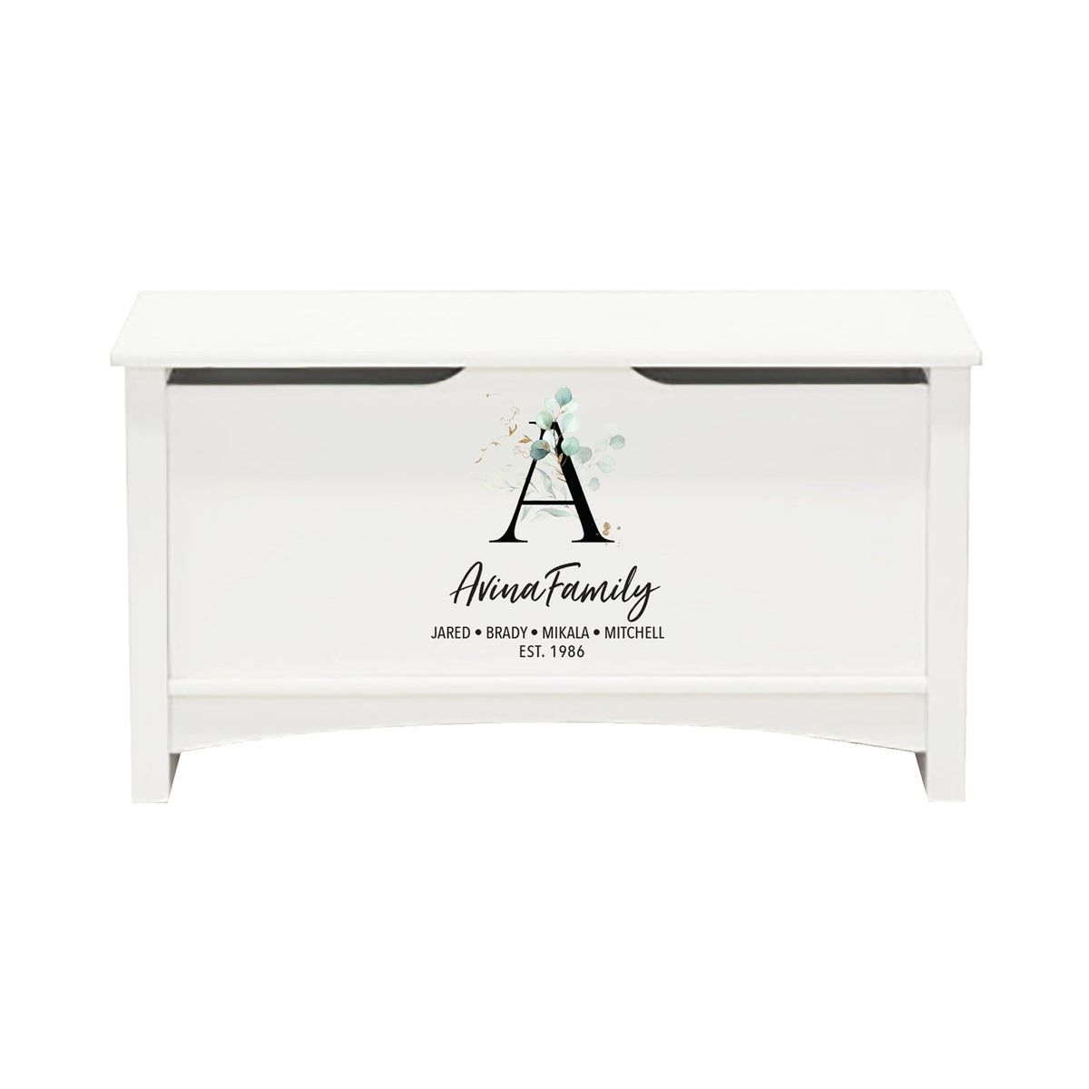 Personalized Room Organizer Toy Blanket Storage Chest Box - (FAMILY) - LifeSong Milestones