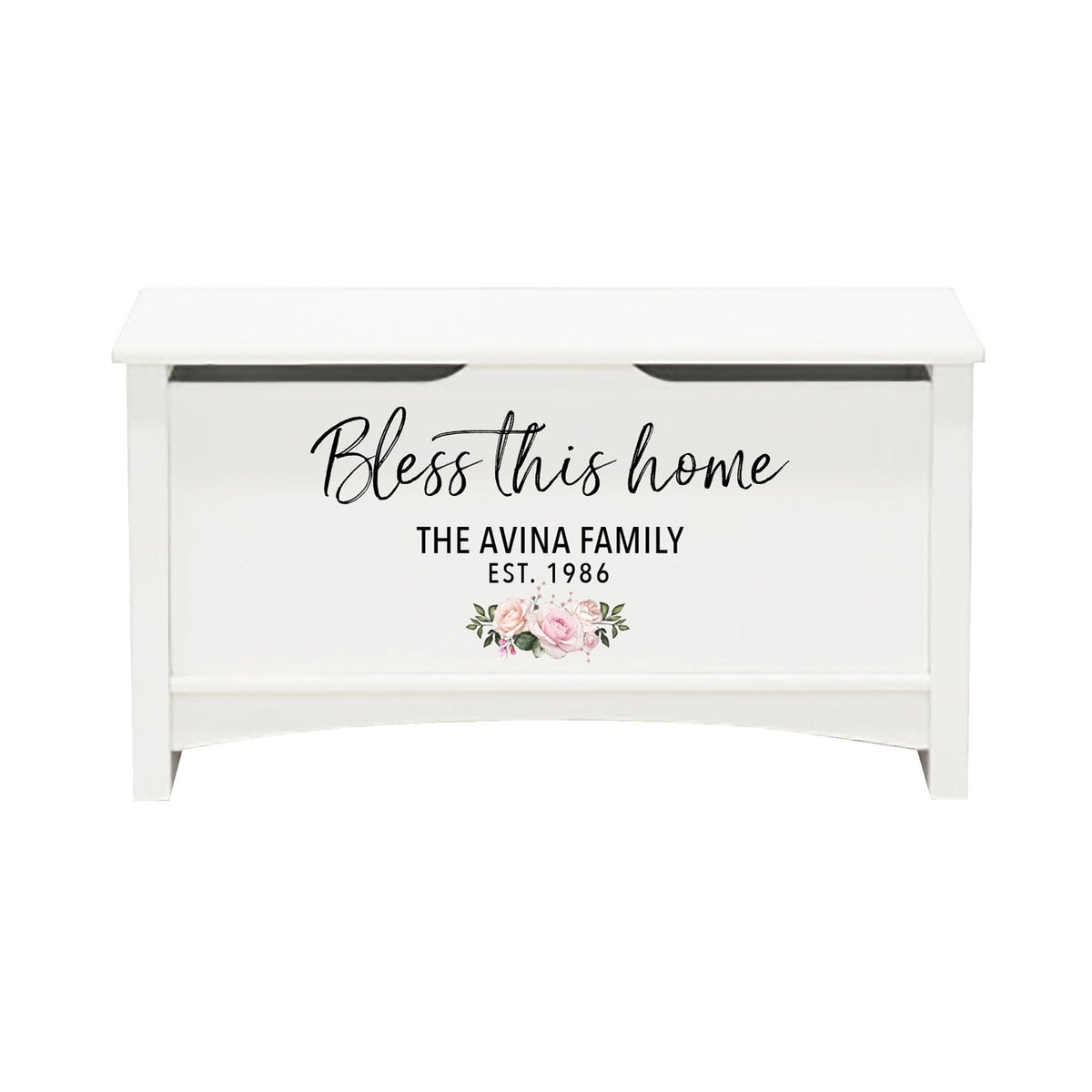 Personalized Room Organizer Toy Blanket Storage Chest Box - (FAMILY) - LifeSong Milestones