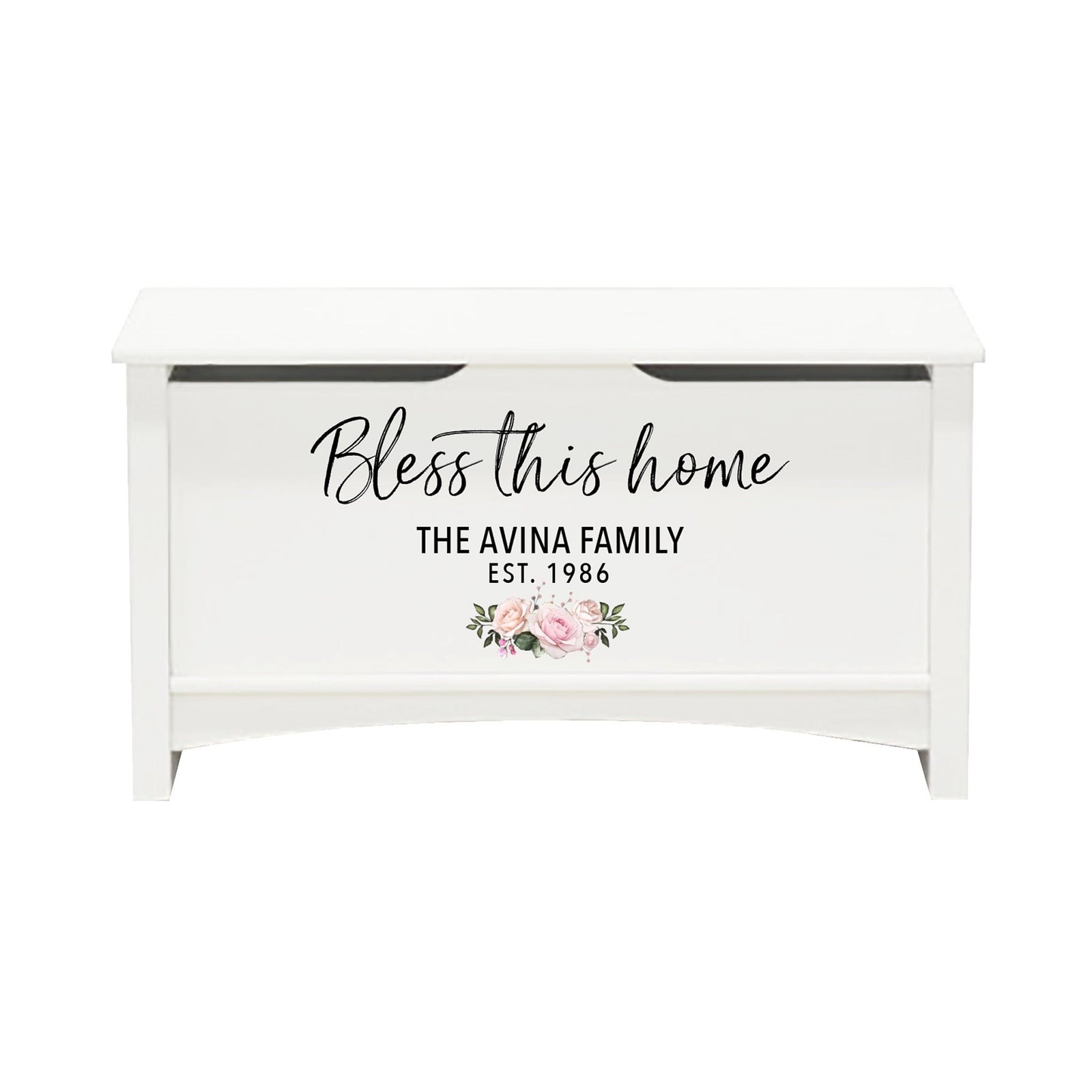 Personalized Room Organizer Toy Blanket Storage Chest Box - (FAMILY) - LifeSong Milestones