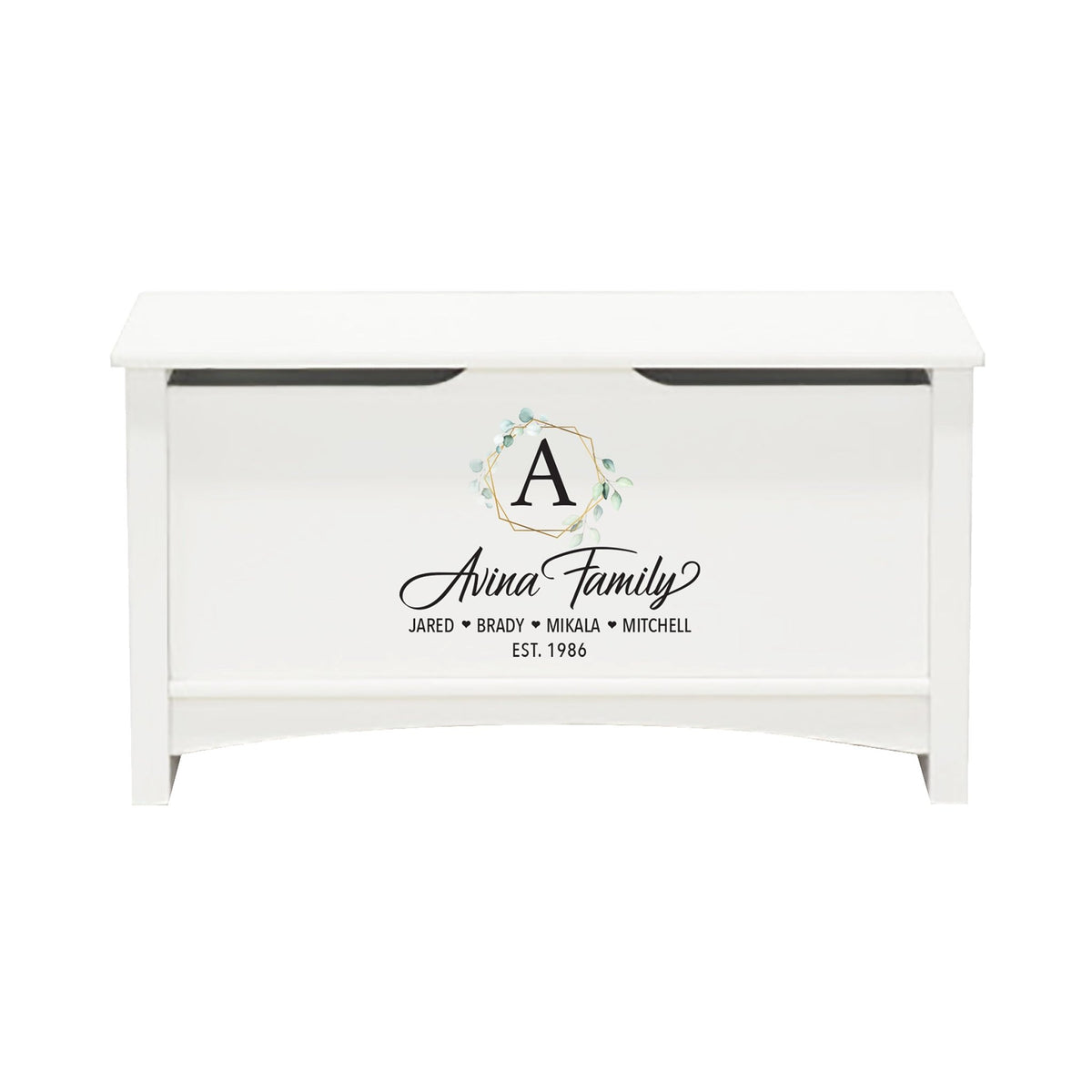 Personalized Room Organizer Toy Blanket Storage Chest Box - (FAMILY) - LifeSong Milestones