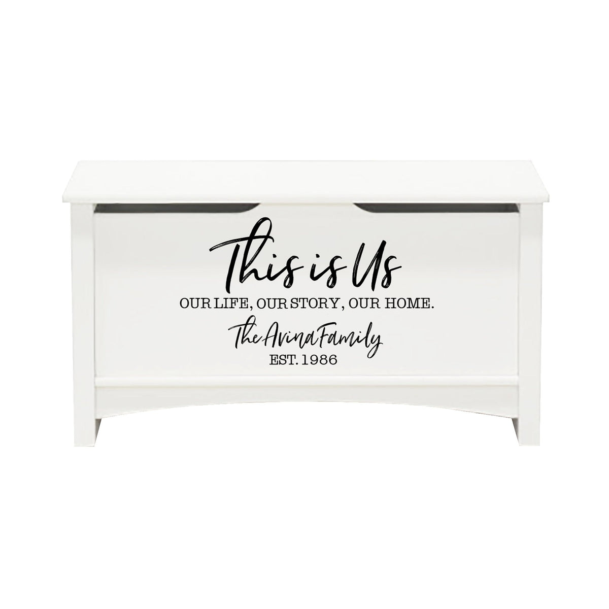 Personalized Room Organizer Toy Blanket Storage Chest Box - (FAMILY) - LifeSong Milestones